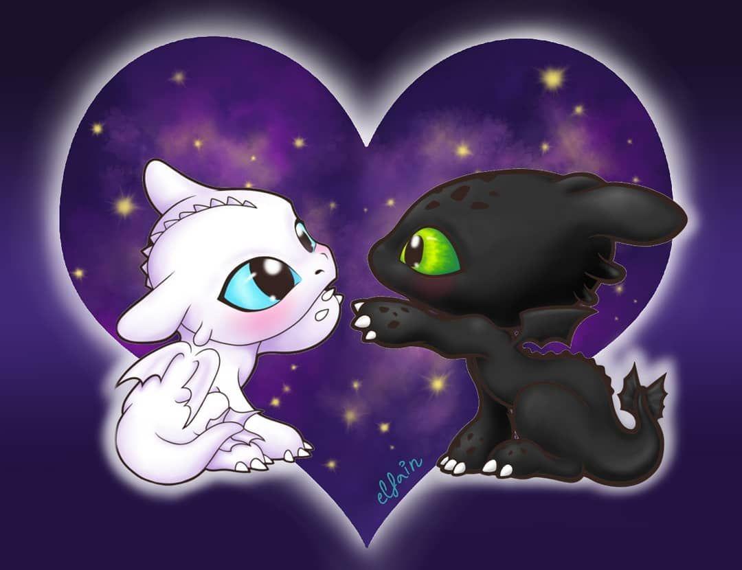 Toothless and Light Fury