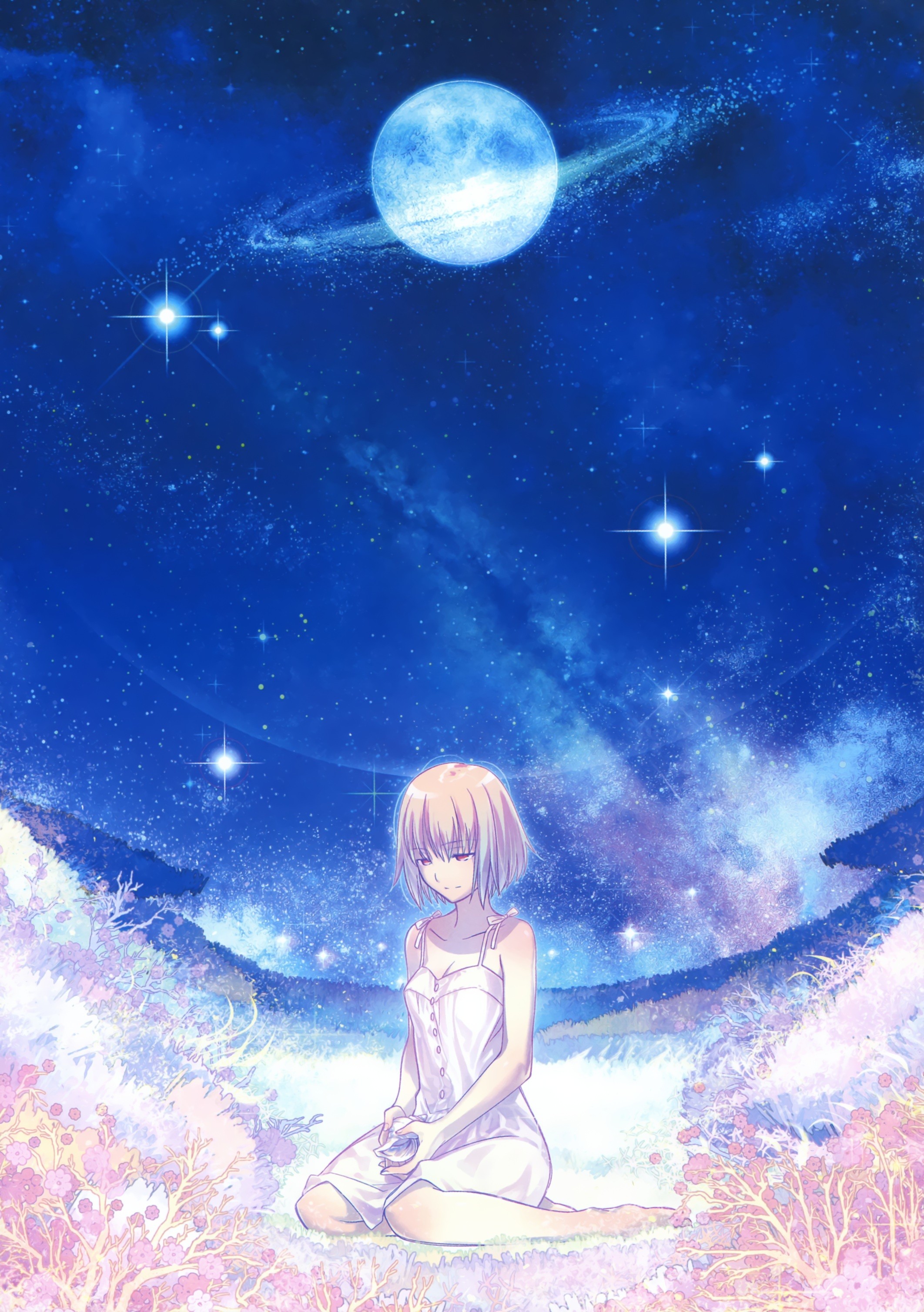 Anime Girl And The Moon Wallpapers - Wallpaper Cave