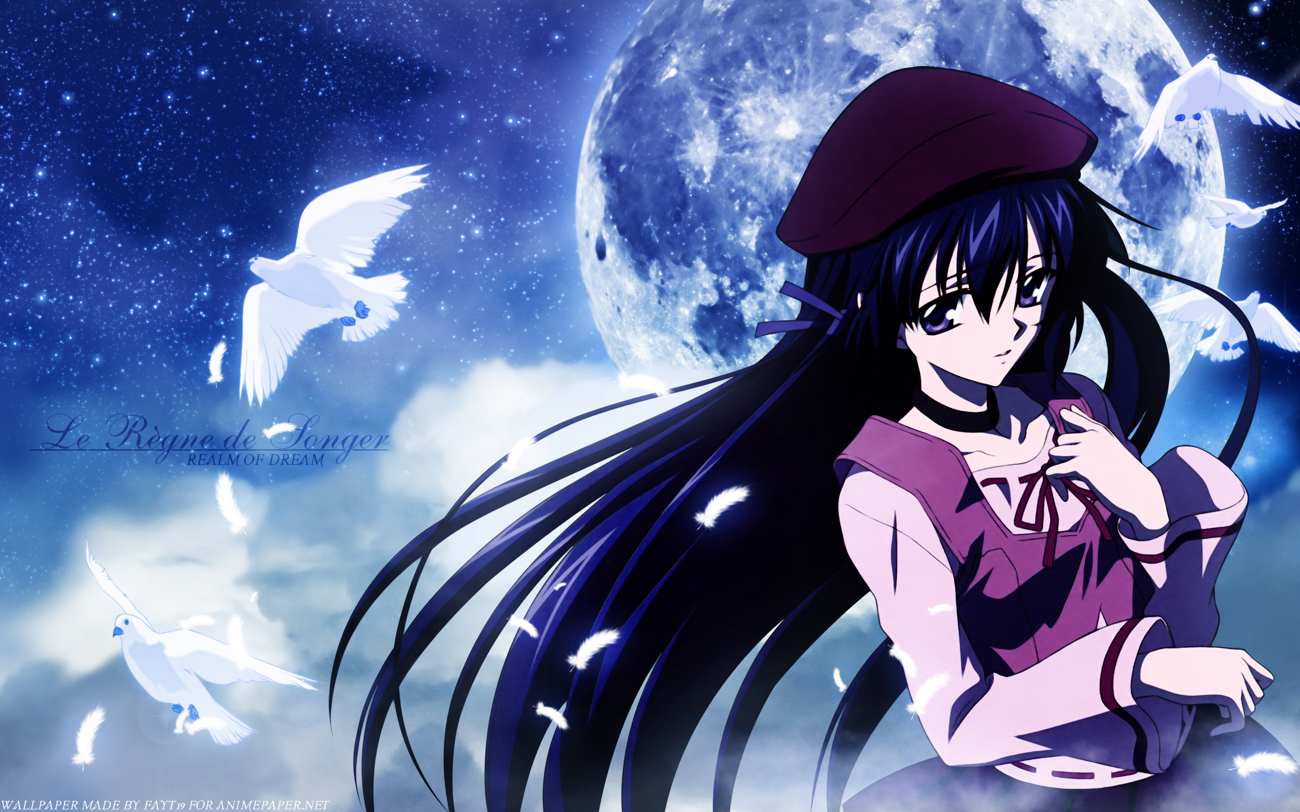 Anime Girl And Moon 17735