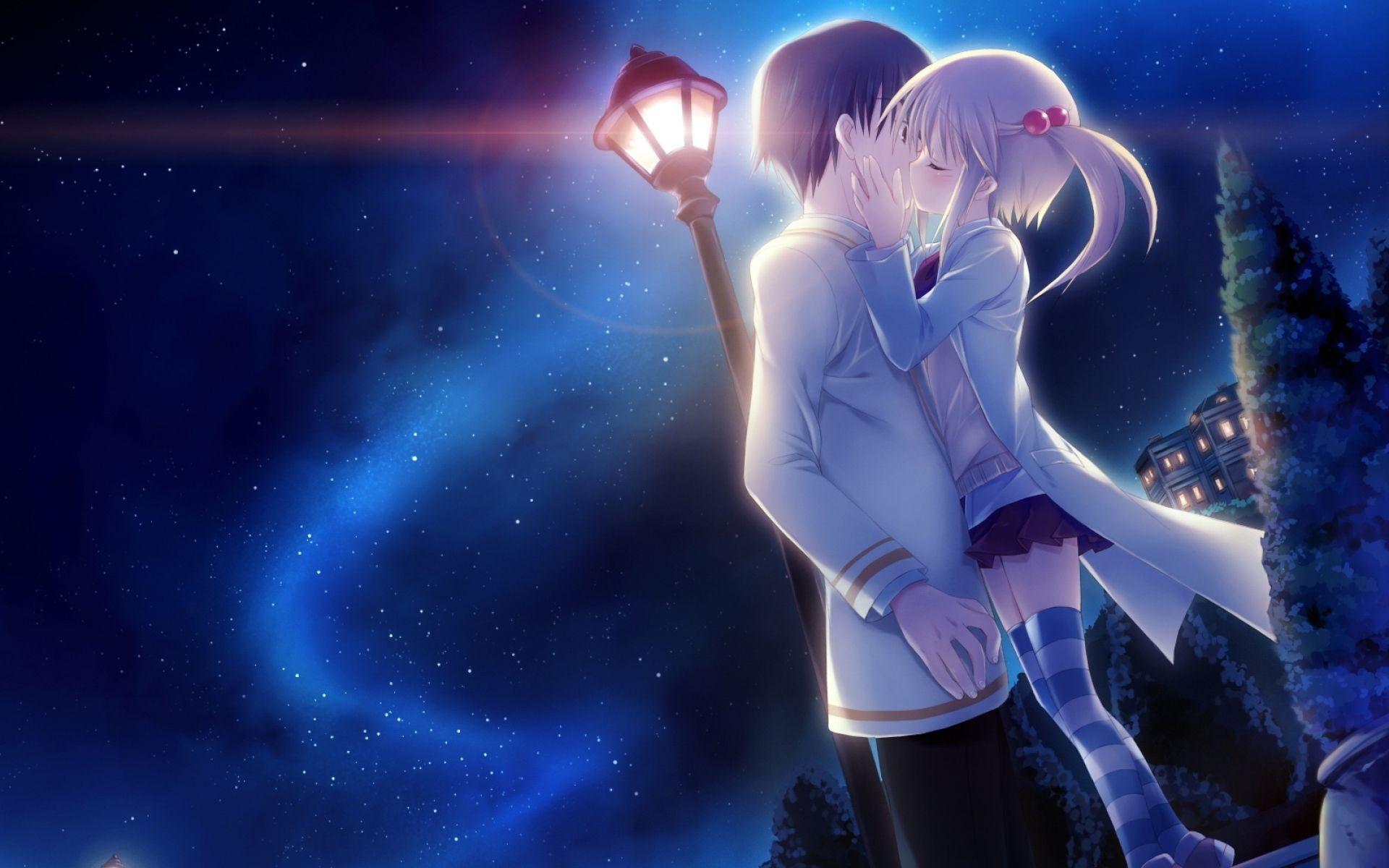 Fresh Anime Boy And Girl Wallpaper HD Night Love Romantic