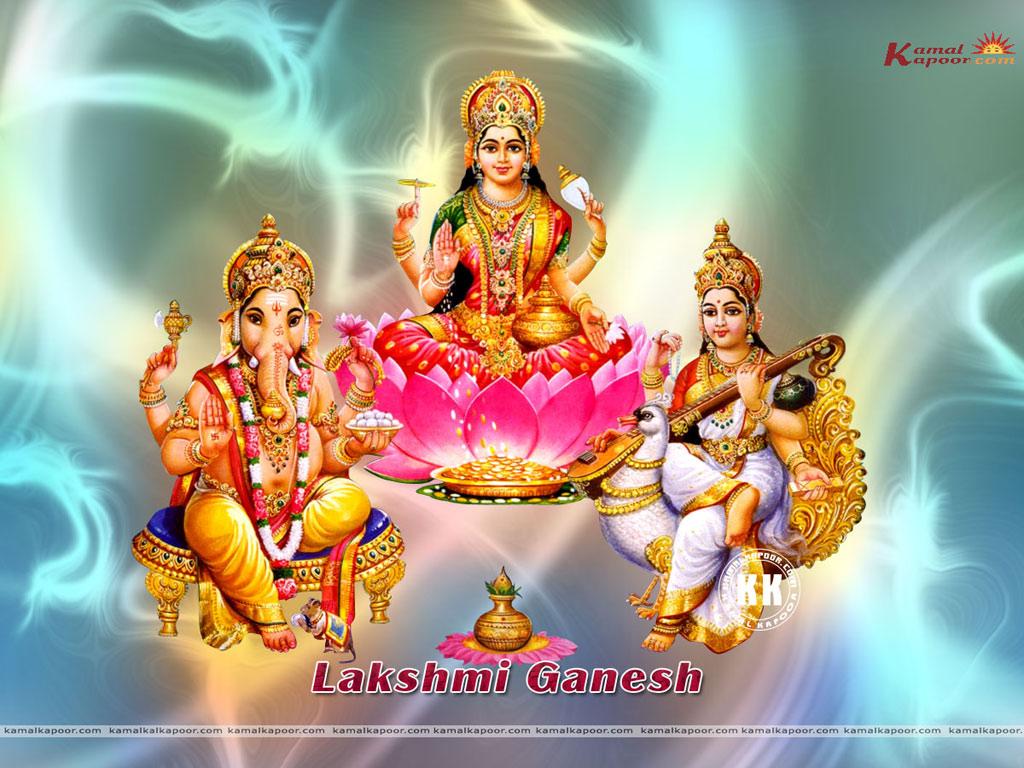 Lakshmi Ganesh Saraswati Desktop Wallpaper HD
