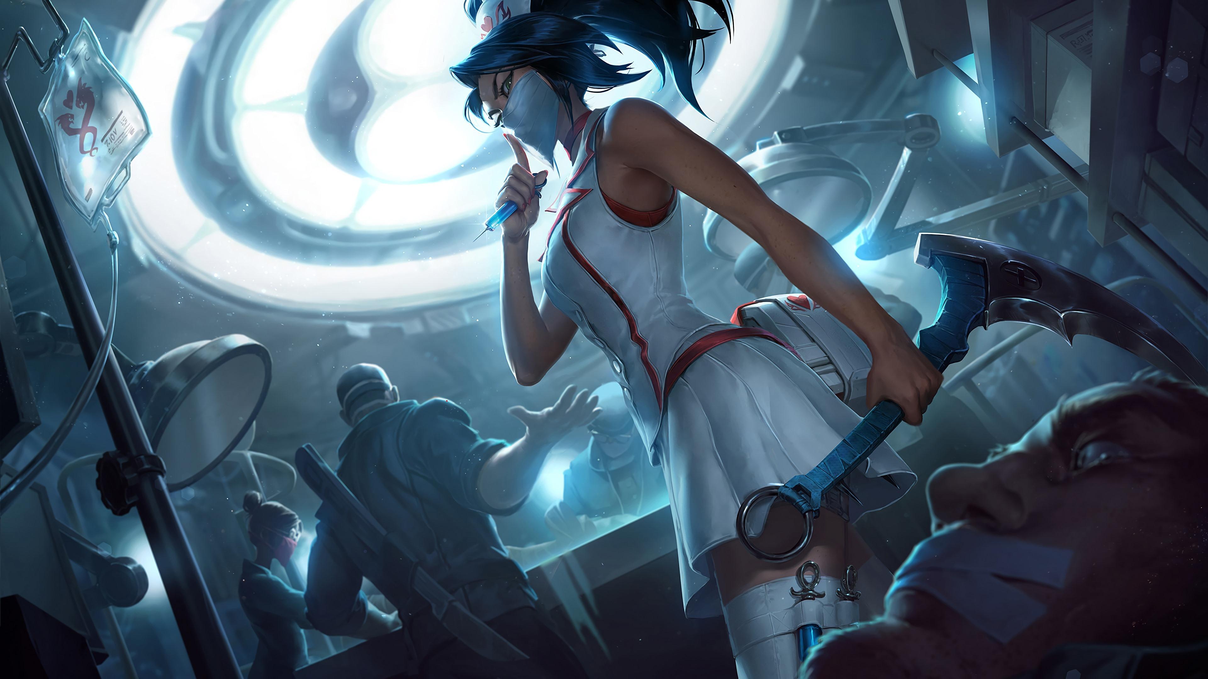 Wallpaper Nurse, girl, mask, League of Legends 3840x2160 UHD