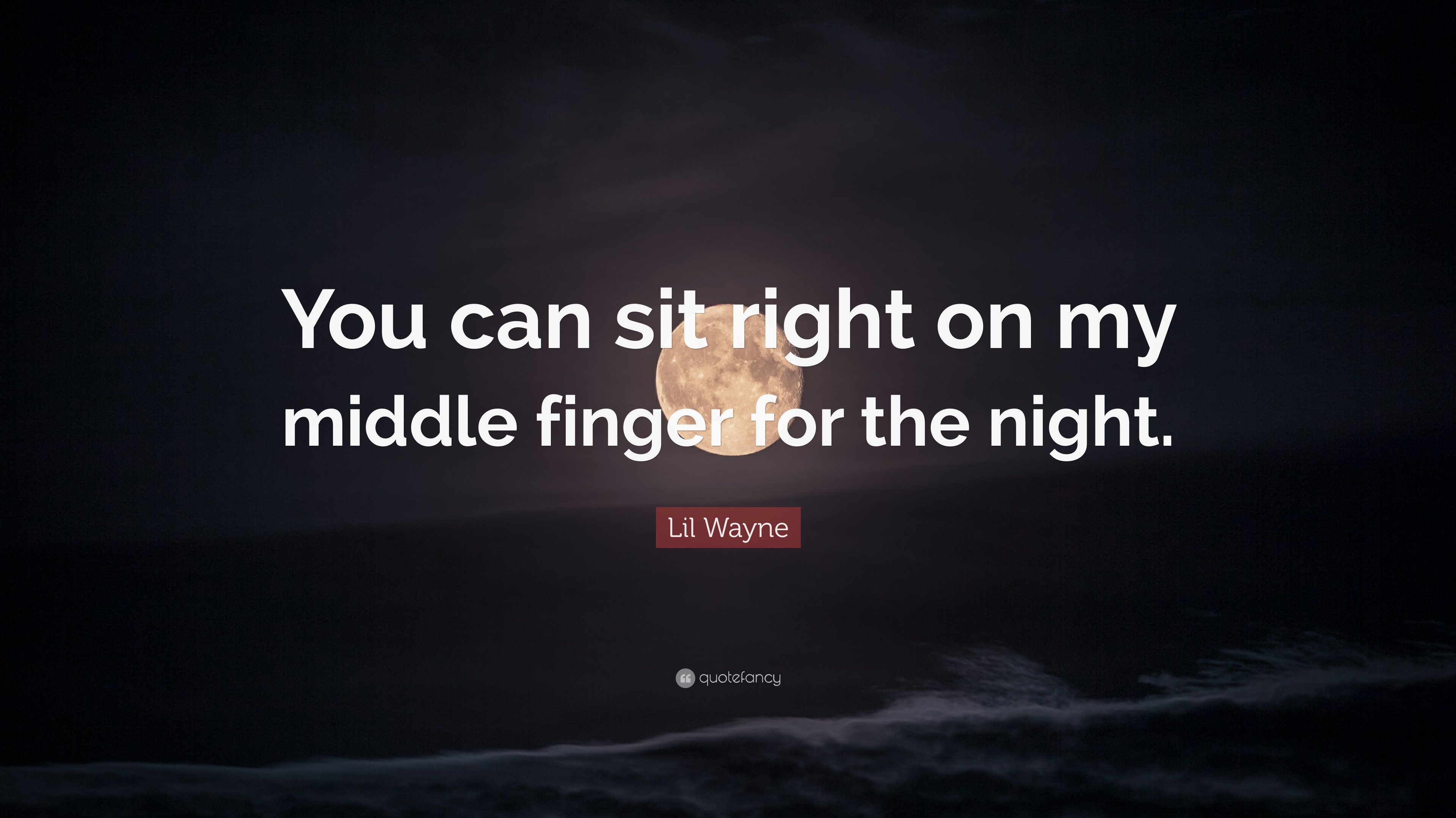 Lil Wayne Quote: “You can sit right on my middle finger