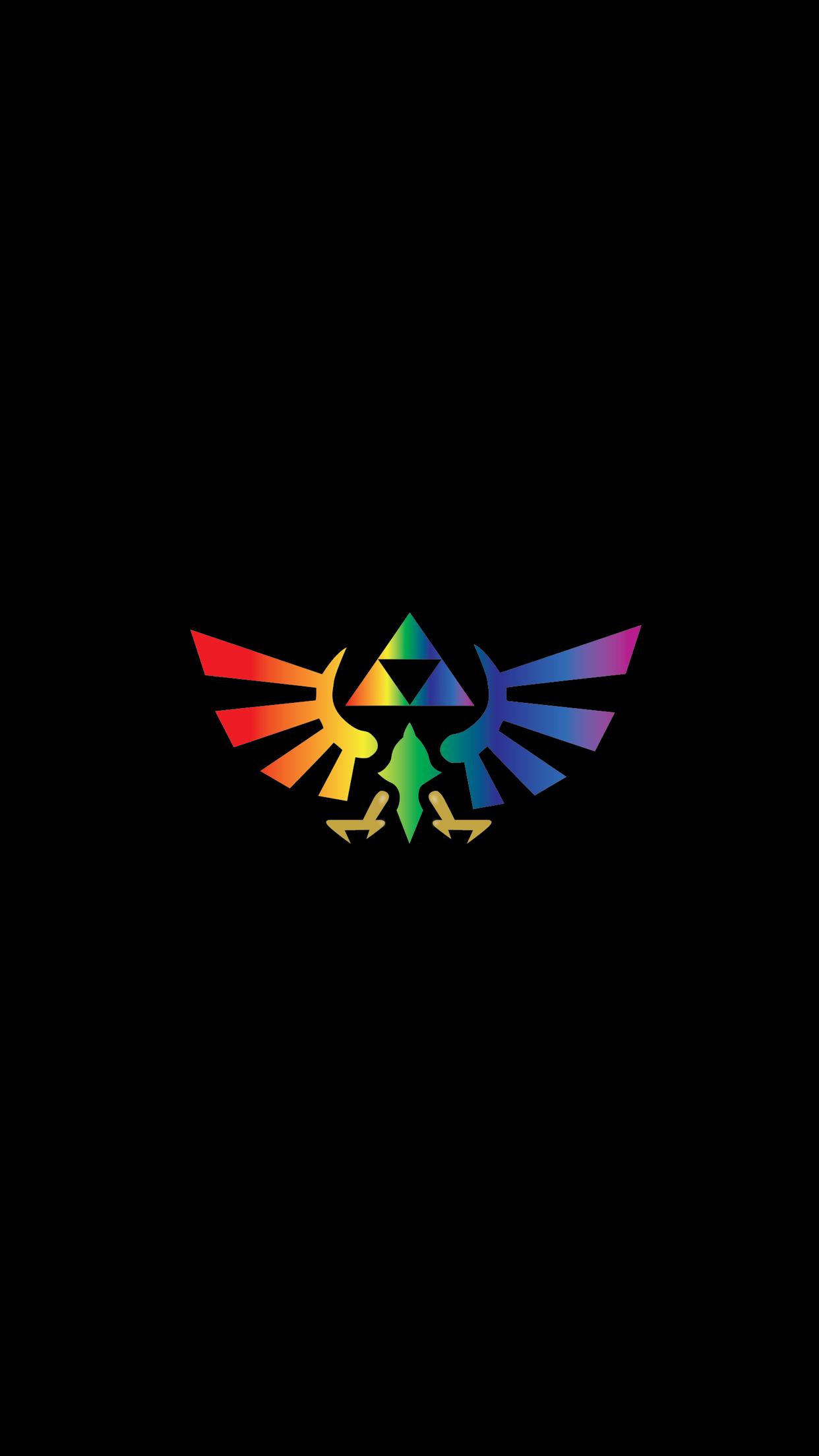 I made a gay pride Zelda Triforce Phone Wallpaper from a deviant