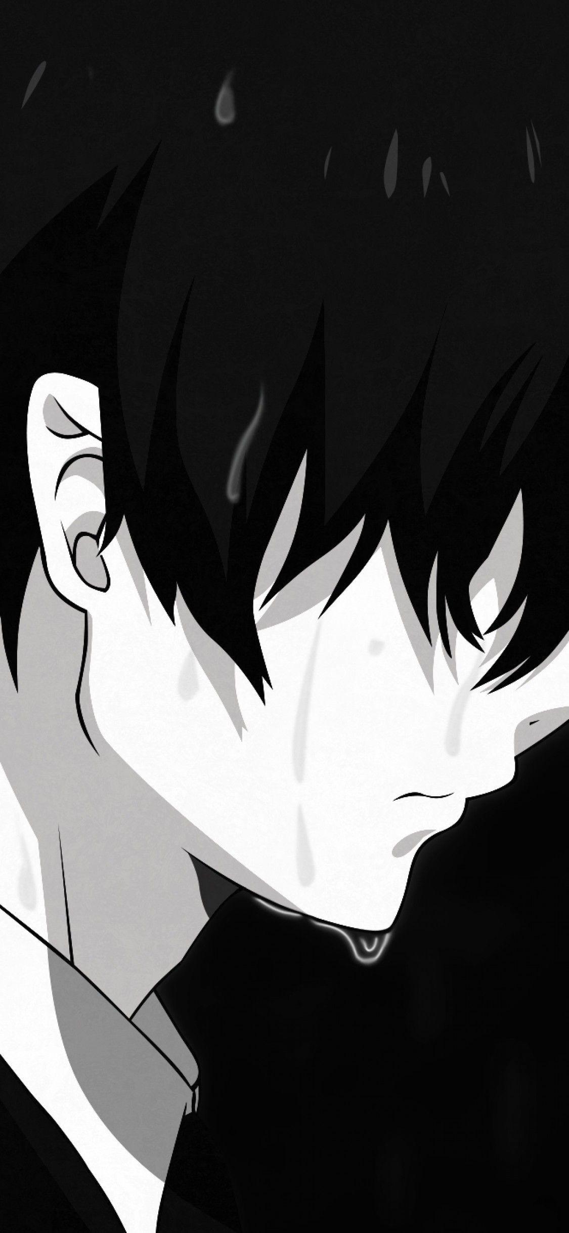 Anime Black and White iPhone Wallpaper Free Anime