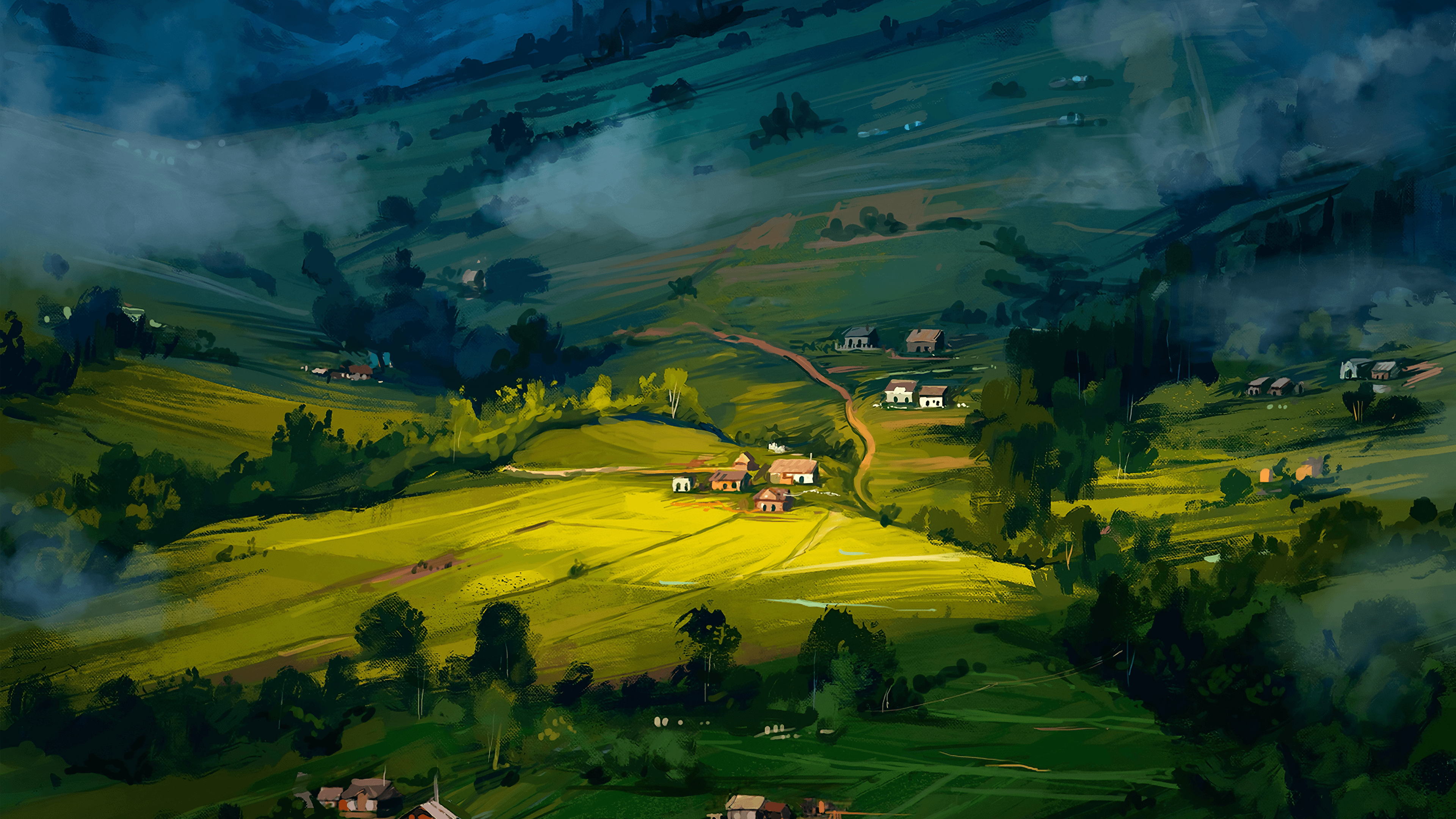 Rolling Green Hills Wallpaper On Art