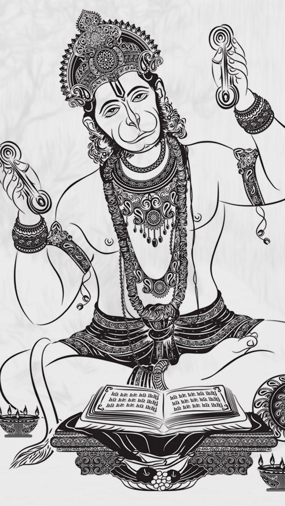 Angry Hanuman Iphone Black And White Wallpapers Wallpaper Cave