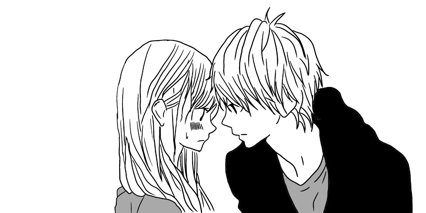 Black And White Anime Couple Wallpapers Wallpaper Cave