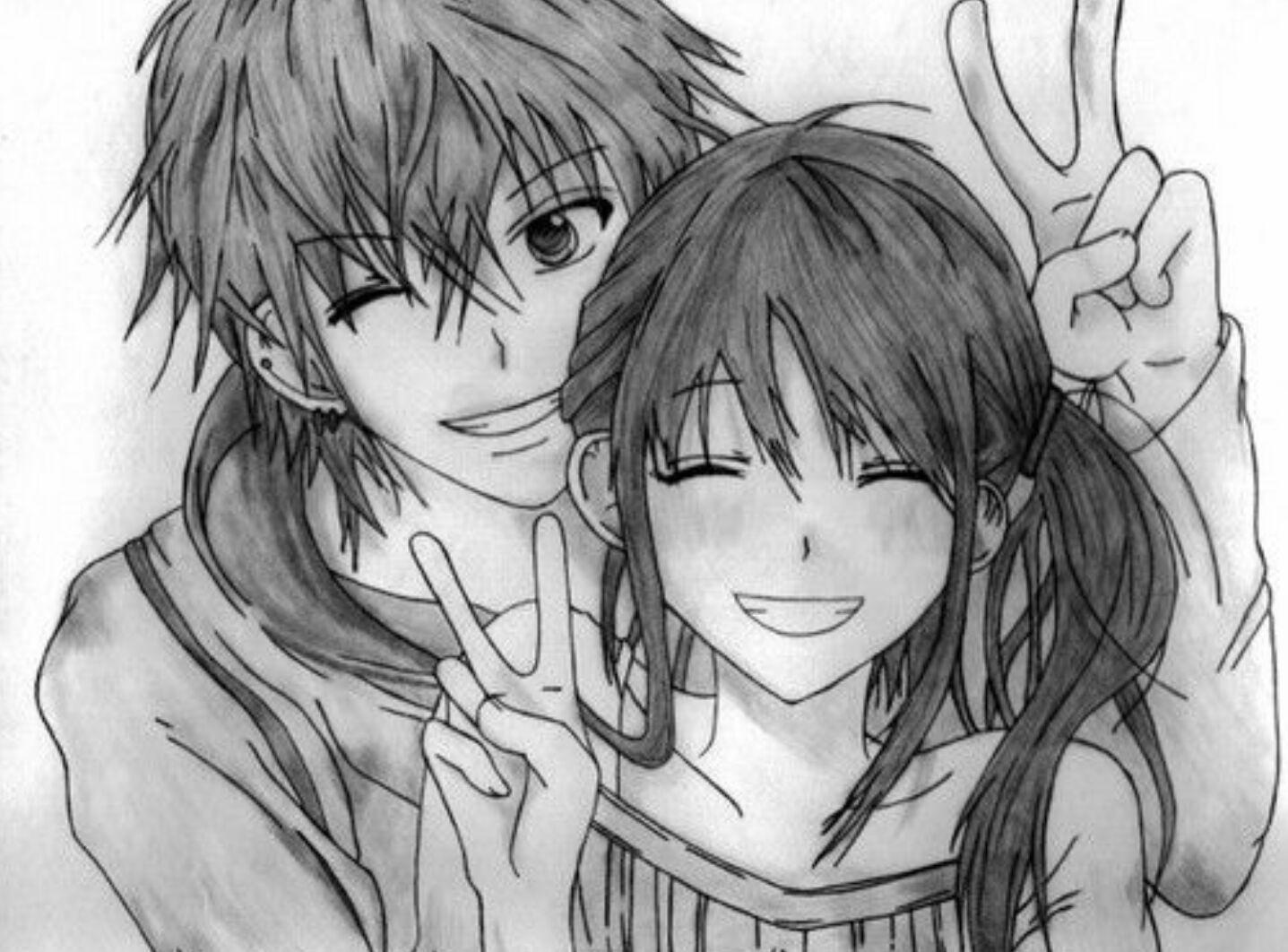 Create meme black and white love anime couple Anime  Pictures   Memearsenalcom