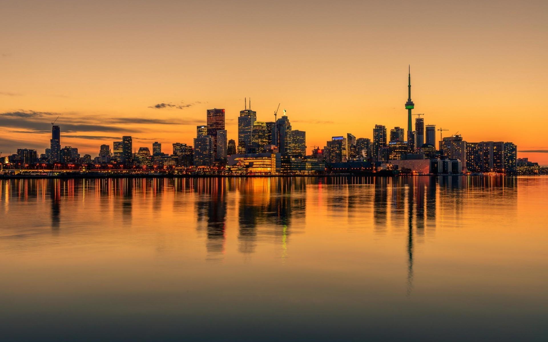 cityscape, Water, Toronto, Canada, Skyline, Reflection