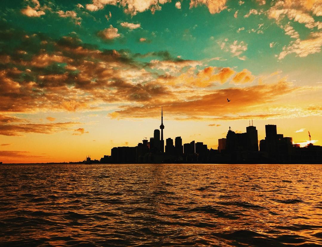 Toronto Skyline Sunset Picture. Download Free Image