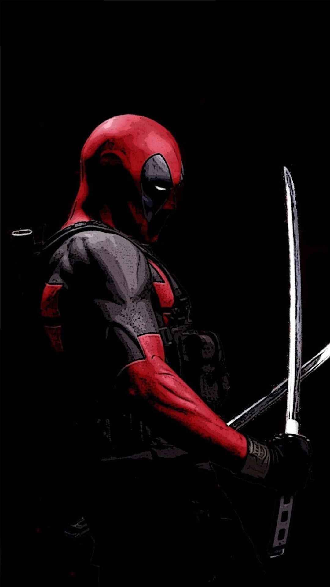 Deadpool With His Swords Wallpaper For Mobile, HD