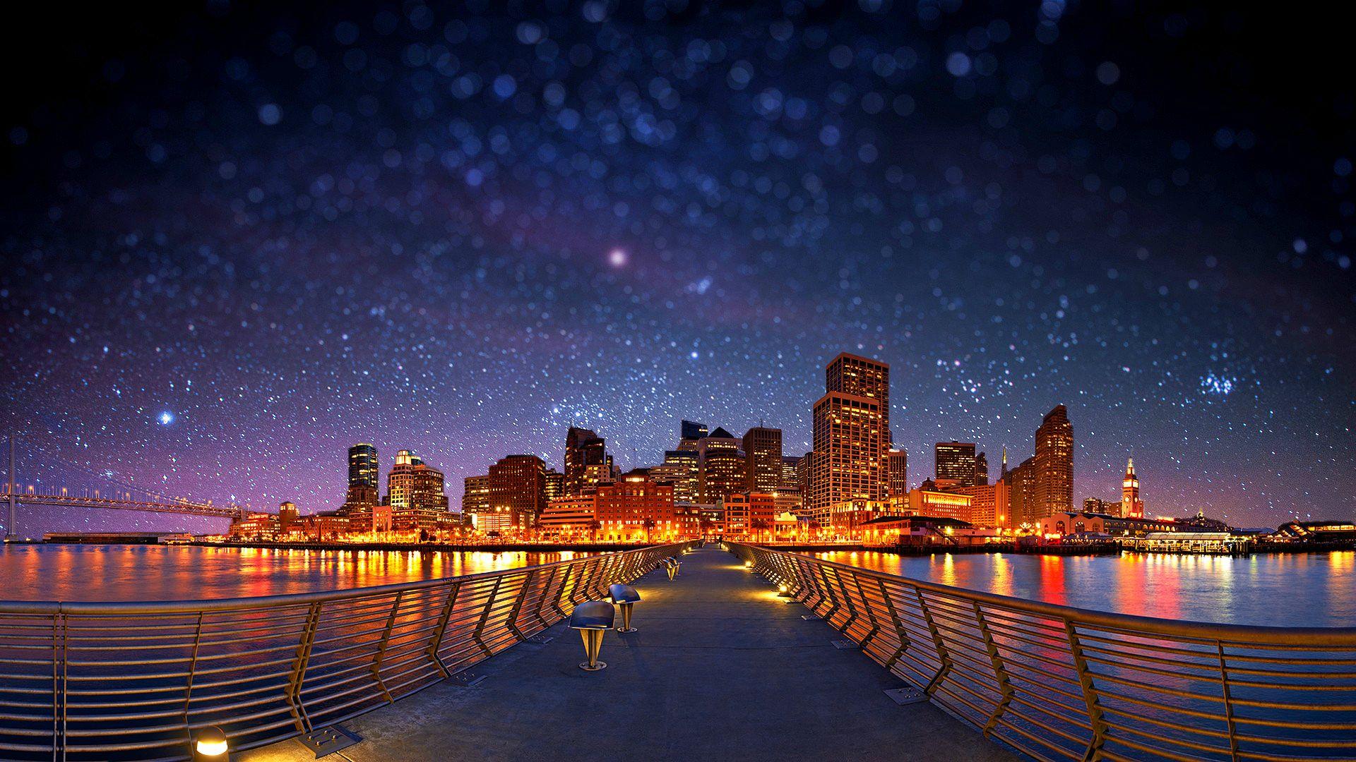 Nightscape San Francisco Wallpaper For Miles And Miles Wallpaper & Background Download