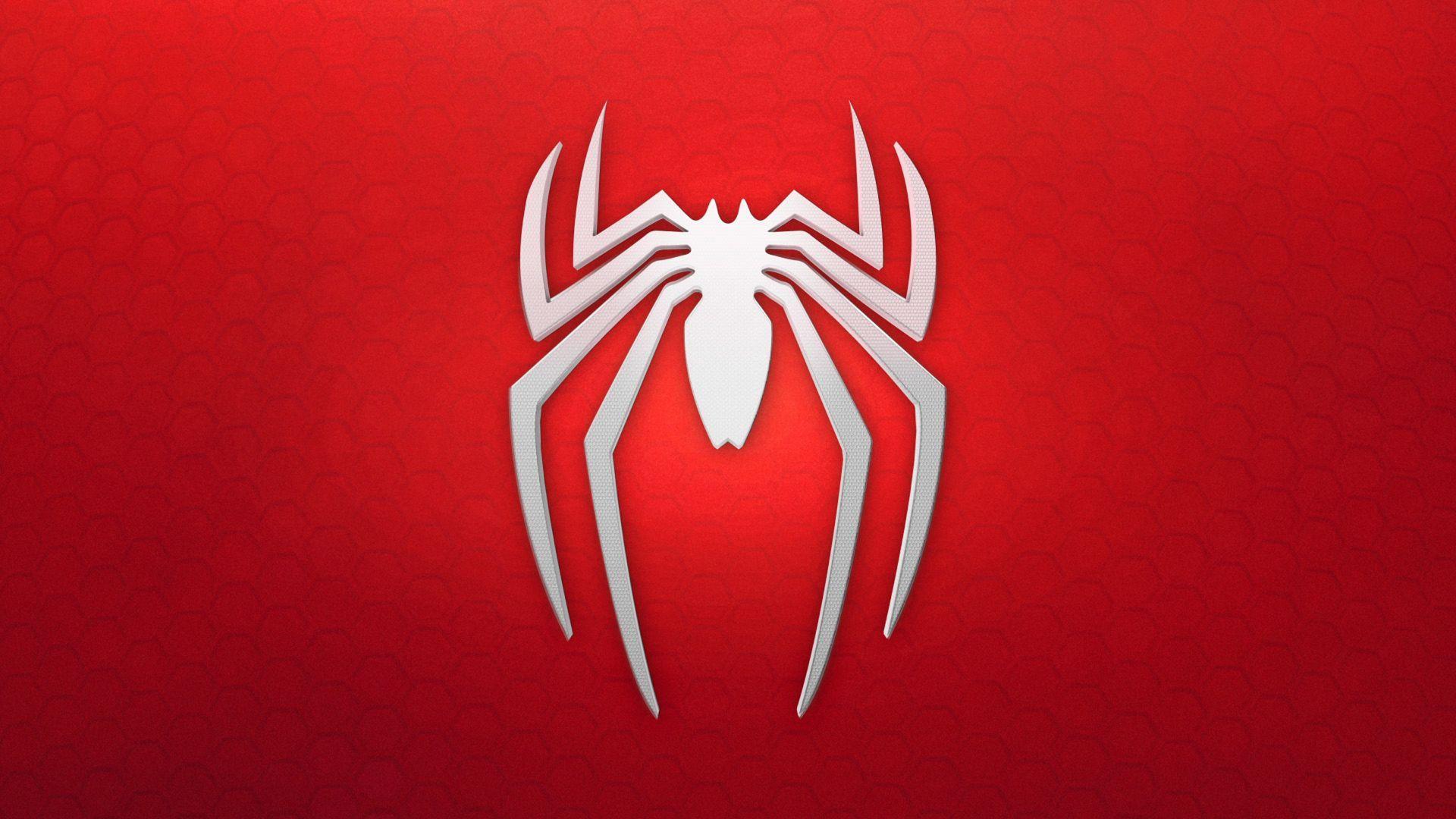 spiderman, logo, background, red, white (horizontal). Spiderman
