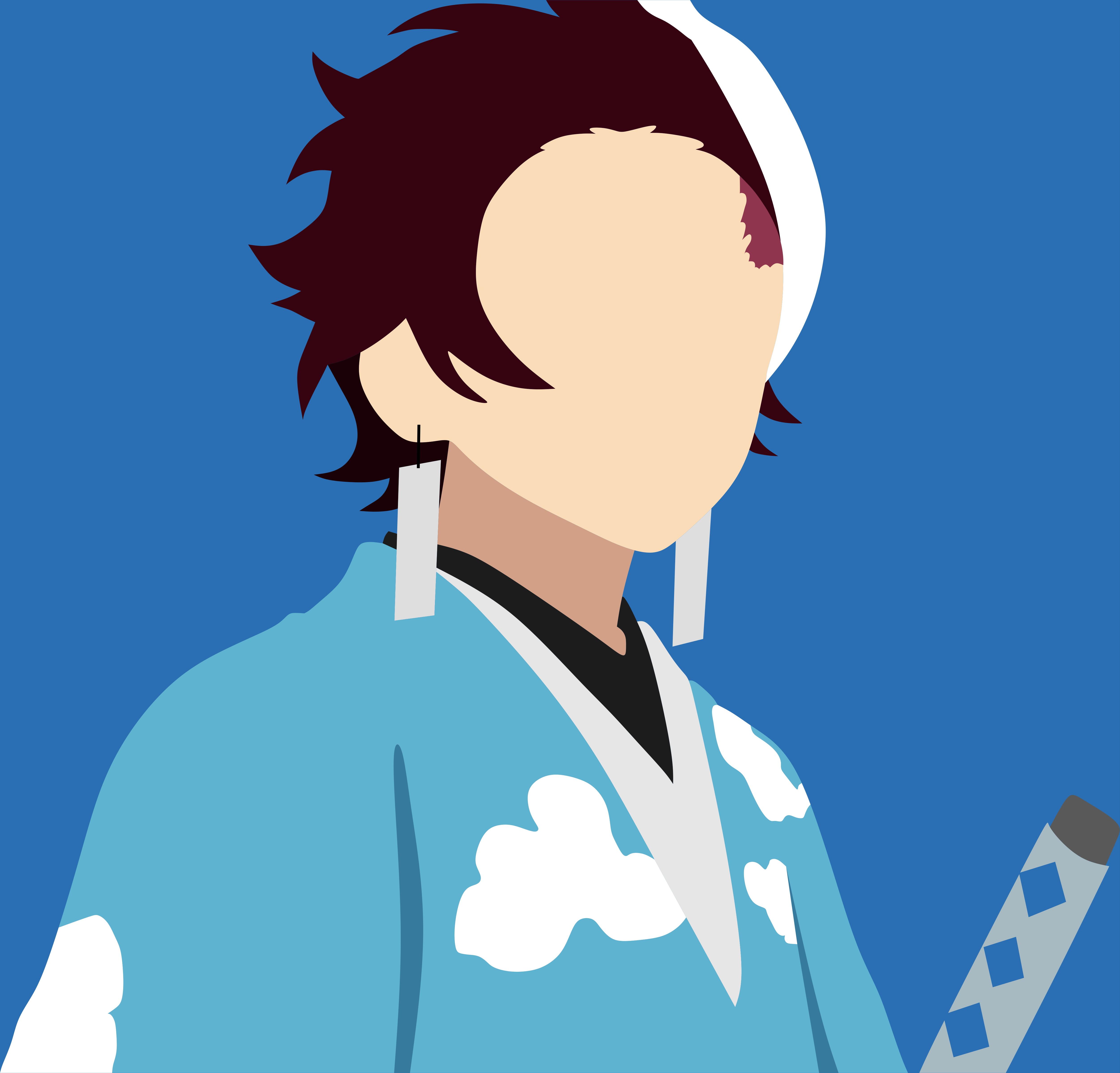 Tanjiro Kamado Minimal 4K Wallpaper