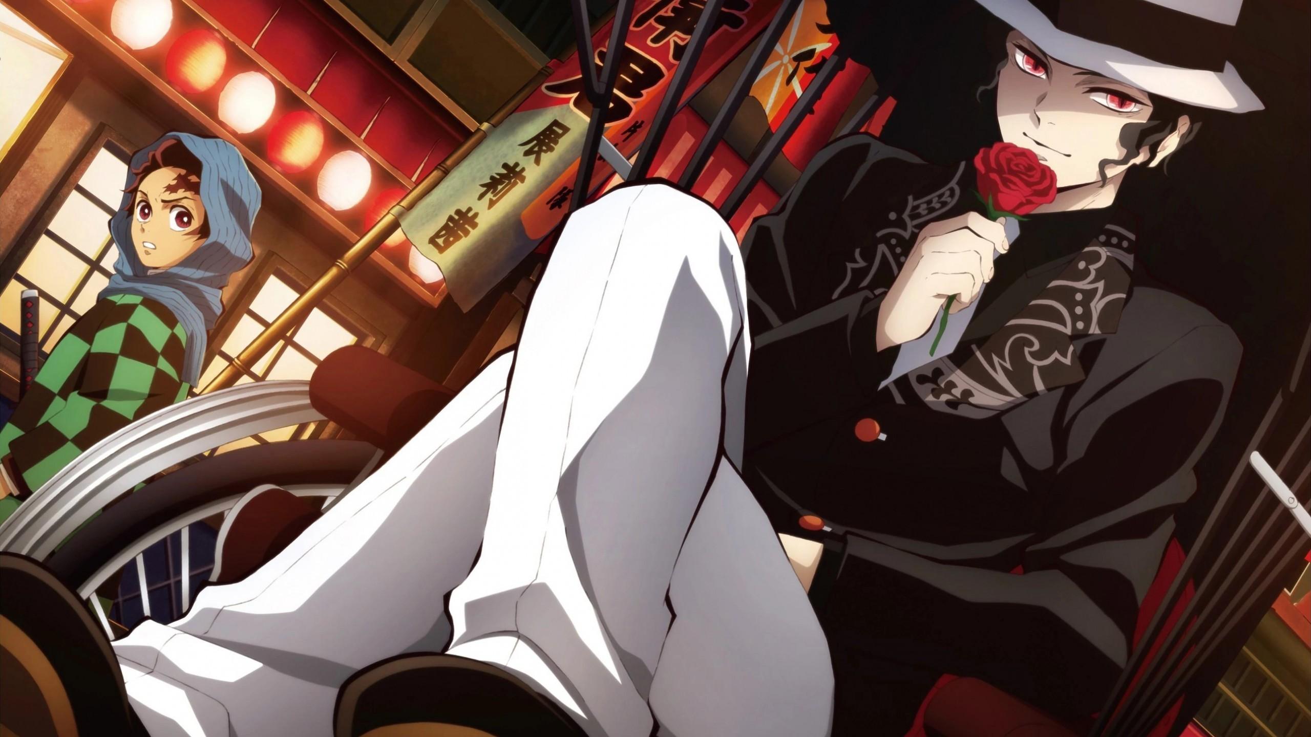 Download 2560x1440 Kamado Tanjirou, Kimetsu No Yaiba, Hat