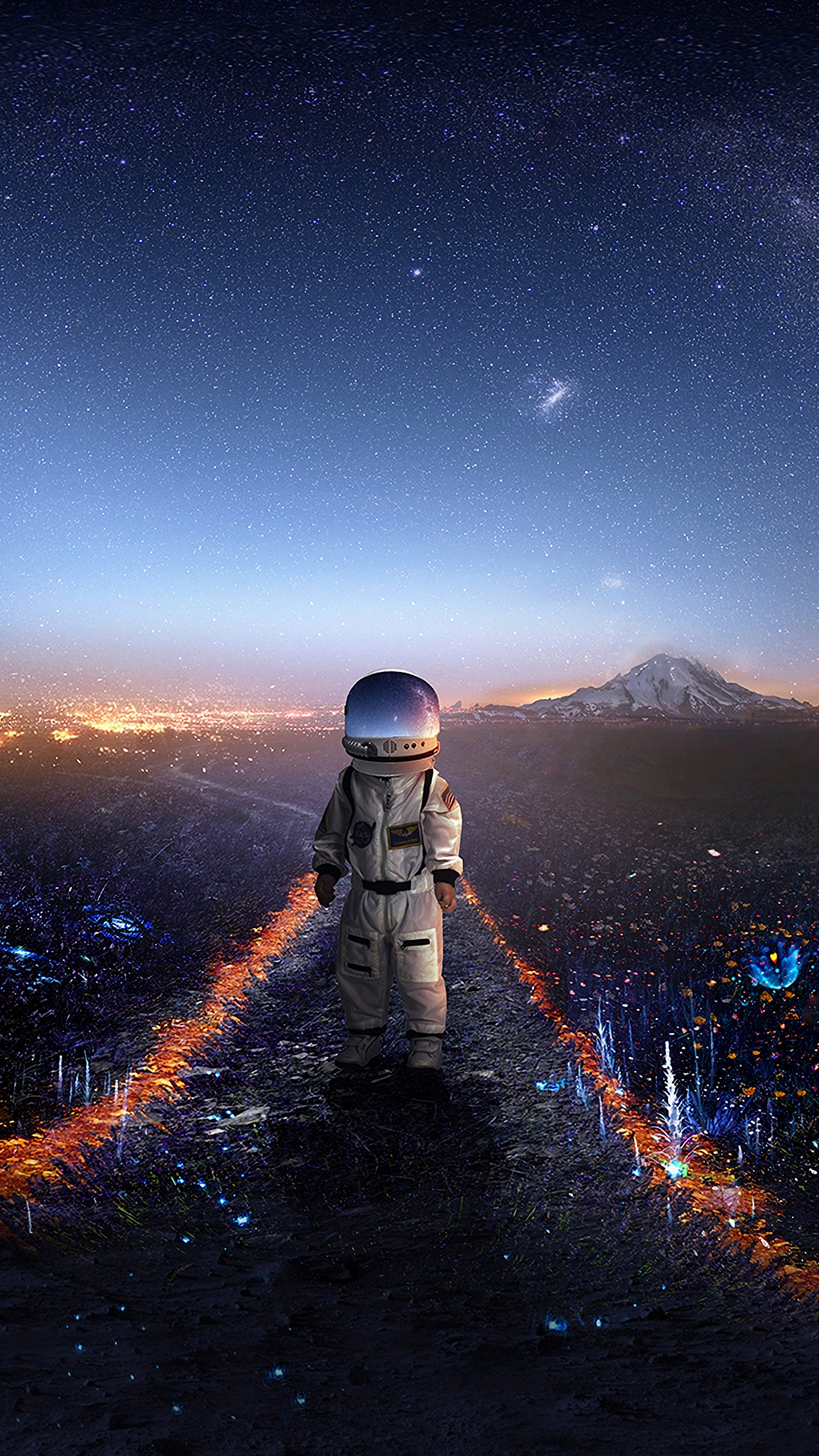 Download wallpaper 1080x1920 astronaut, art, space, stars