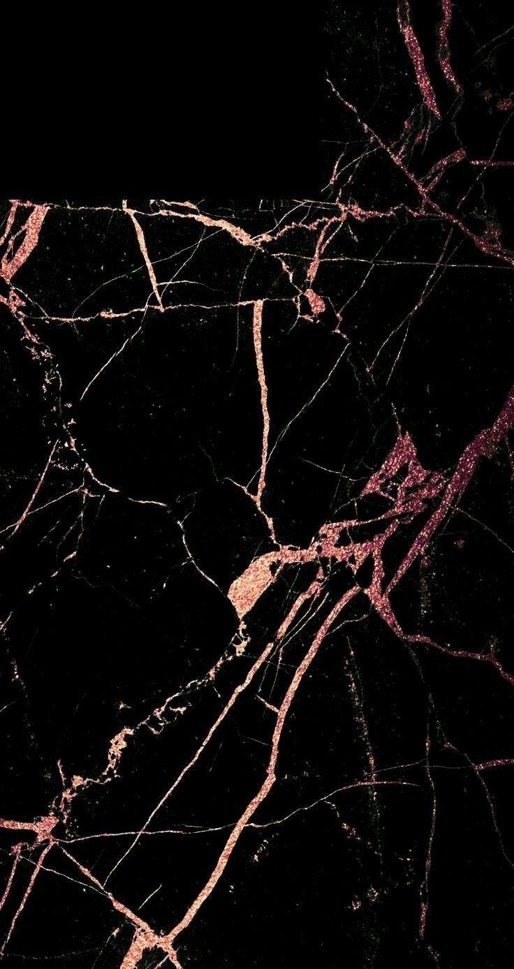 Black and rose gold marble. Android wallpaper black, Rose
