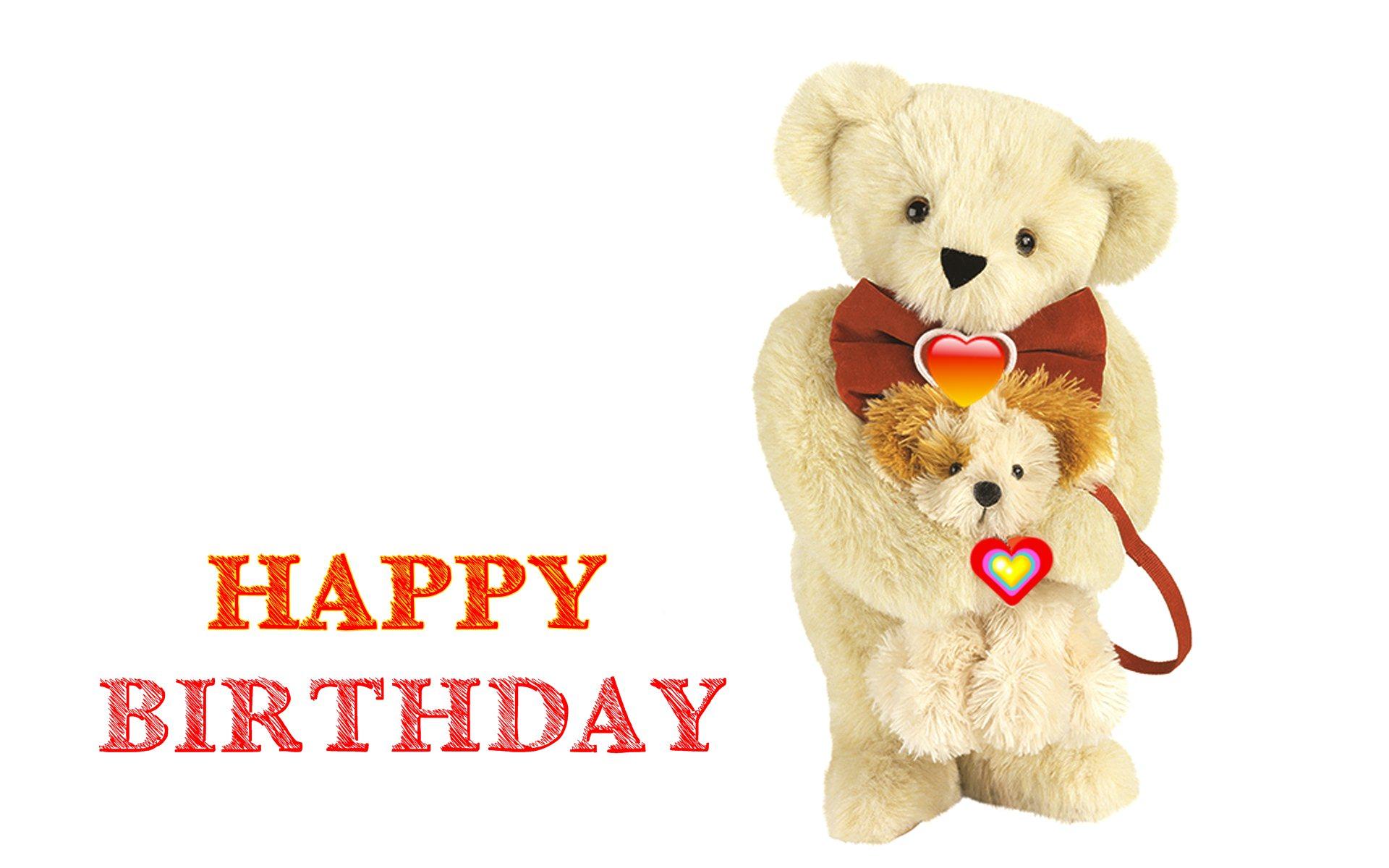 Happy Birthday Cute Teddy Bear Image HD Wallpaper