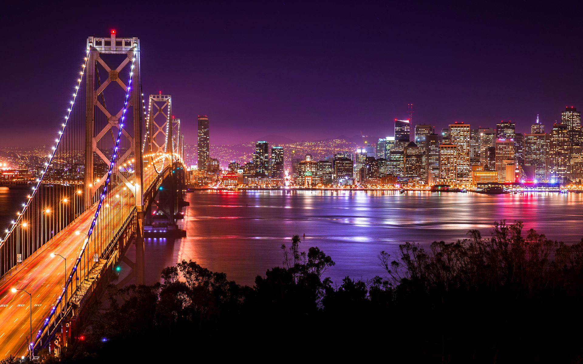 Nightscape San Francisco Francisco Golden Gate Bridge