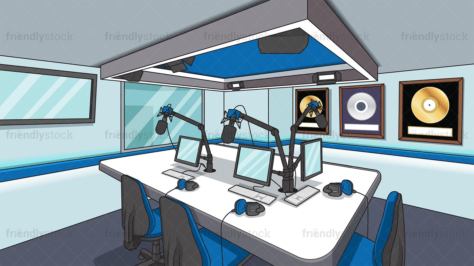 Radio Station Studio Room Background