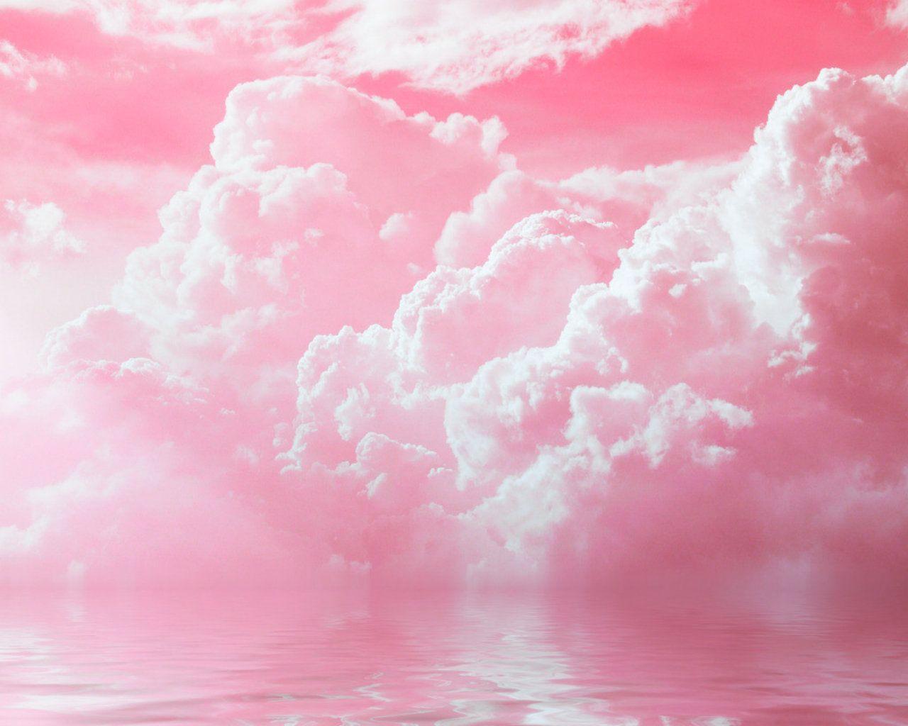 pink sky. Amazing pink clouds water sky nature HD Wallpaper