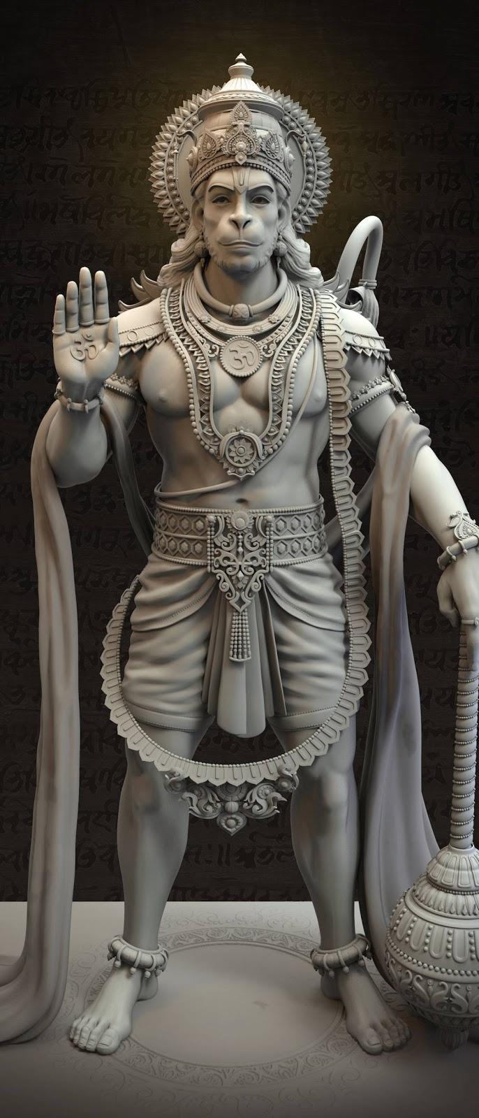 Lord hanuman statue 3D Mobile Wallpaper. Jai hanuman