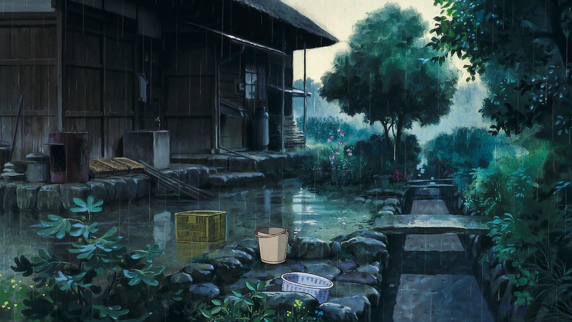 Collection of 50 Rainy day background anime for your phone and desktop