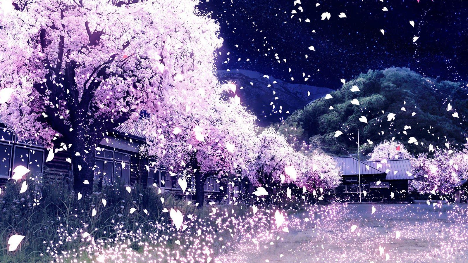 Purple Anime Scenery Wallpaper Free Purple Anime