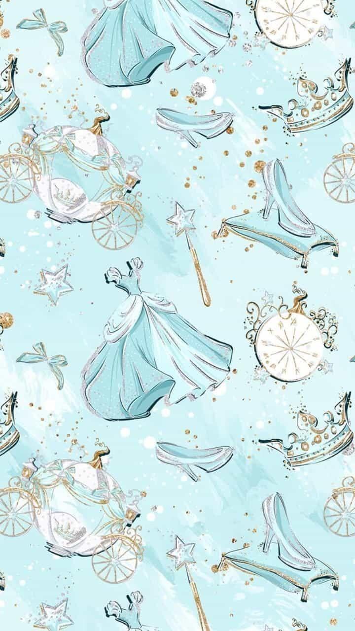 cinderella, disney, and blue. Disney phone wallpaper