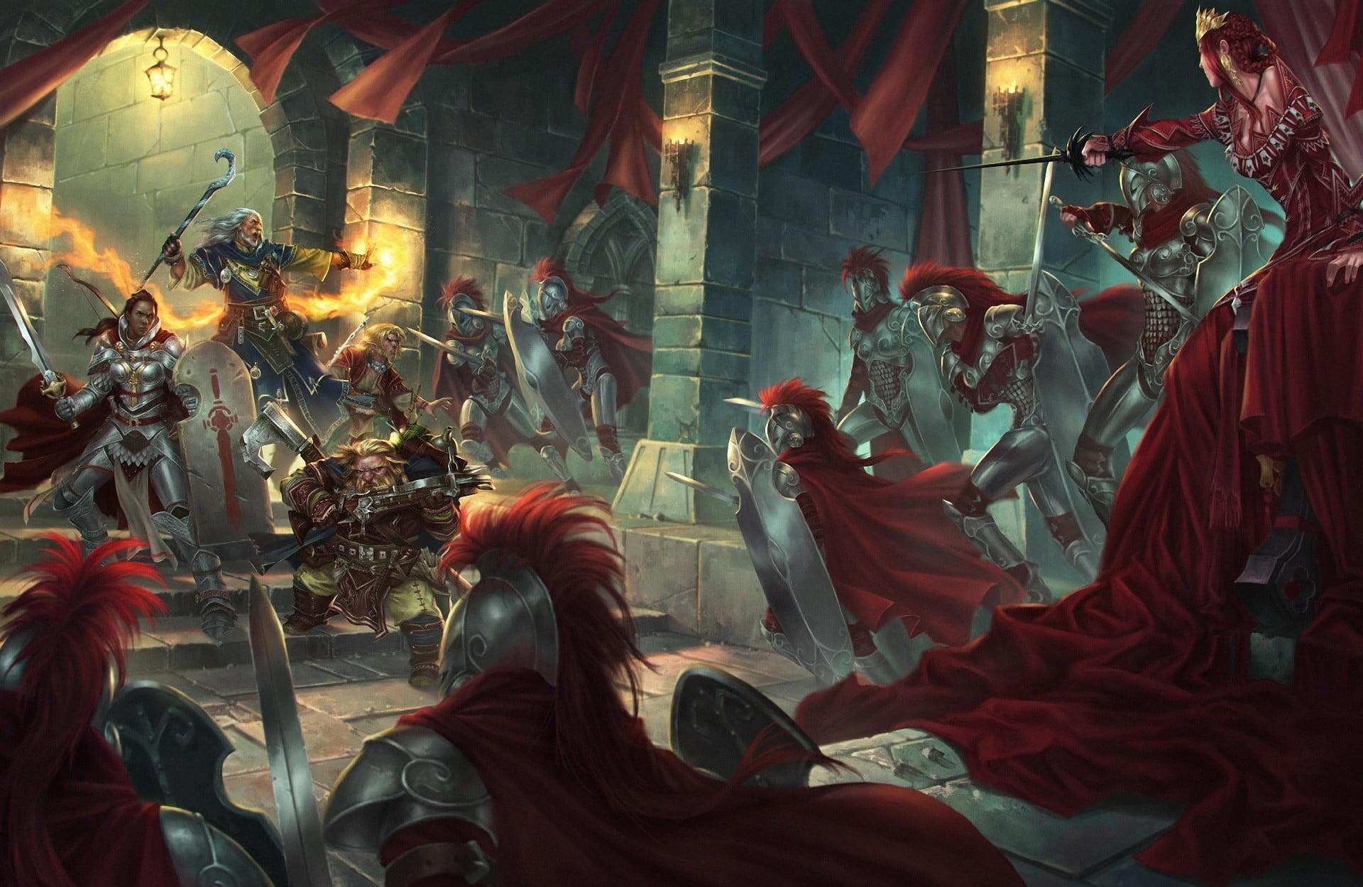 Knights illustration, fantasy art, artwork, Pathfinder HD