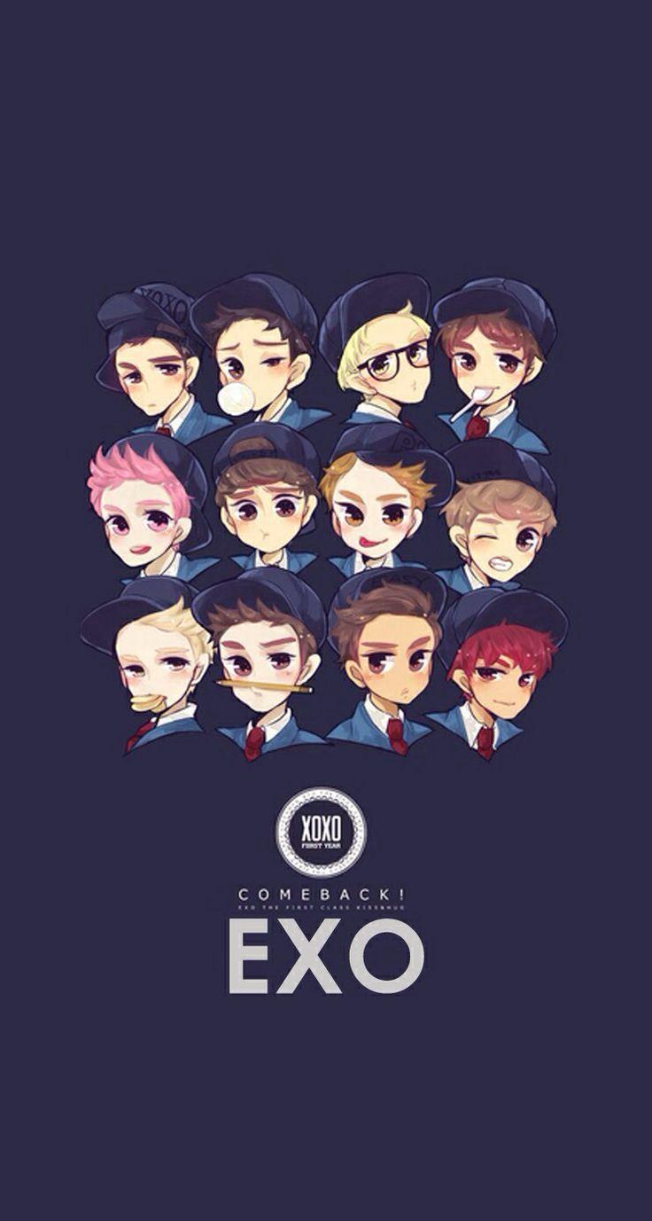EXO wallpaper 1. Kpop exo, Exo anime, Exo cartoon