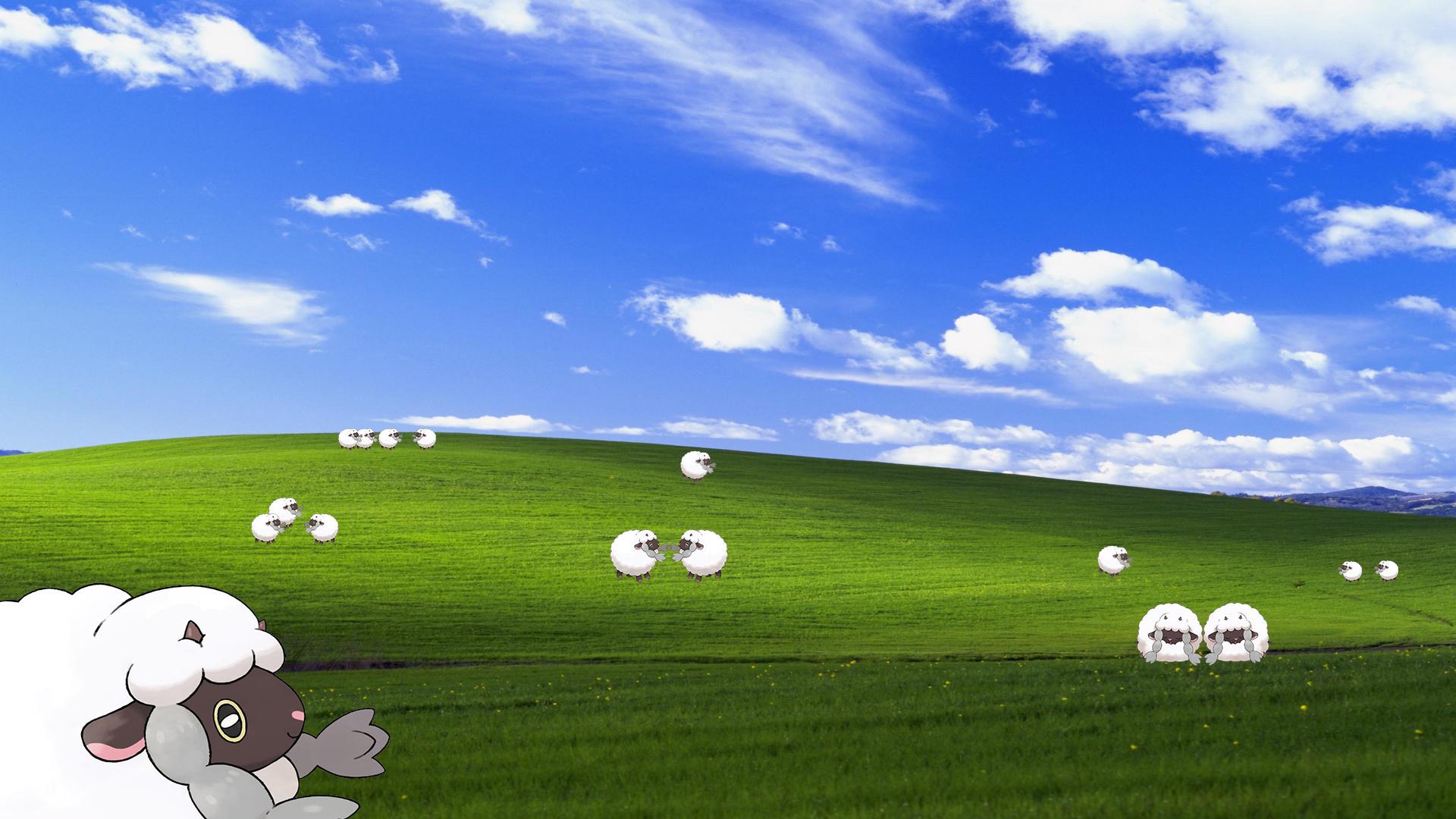 If anyone is interested I made a wooloo Desktop wallpaper