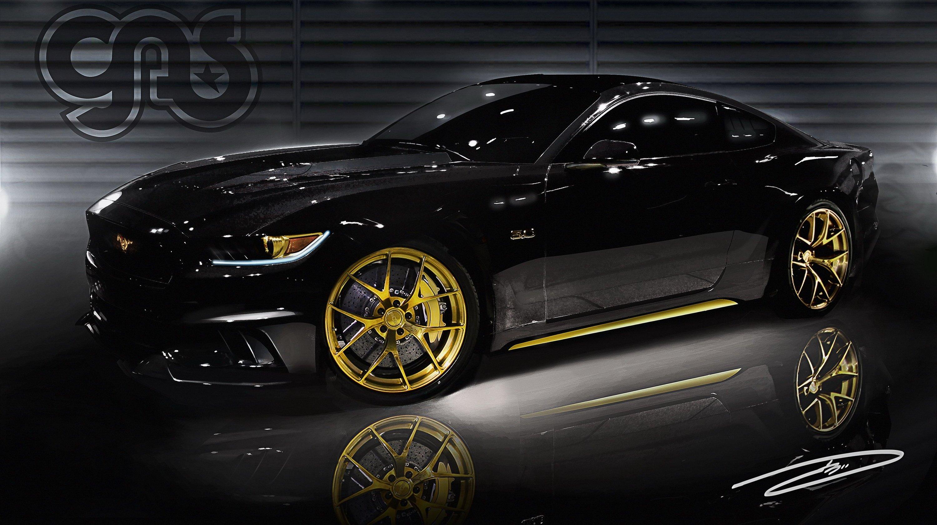 Gold mustang wallpapers wallpaper cave