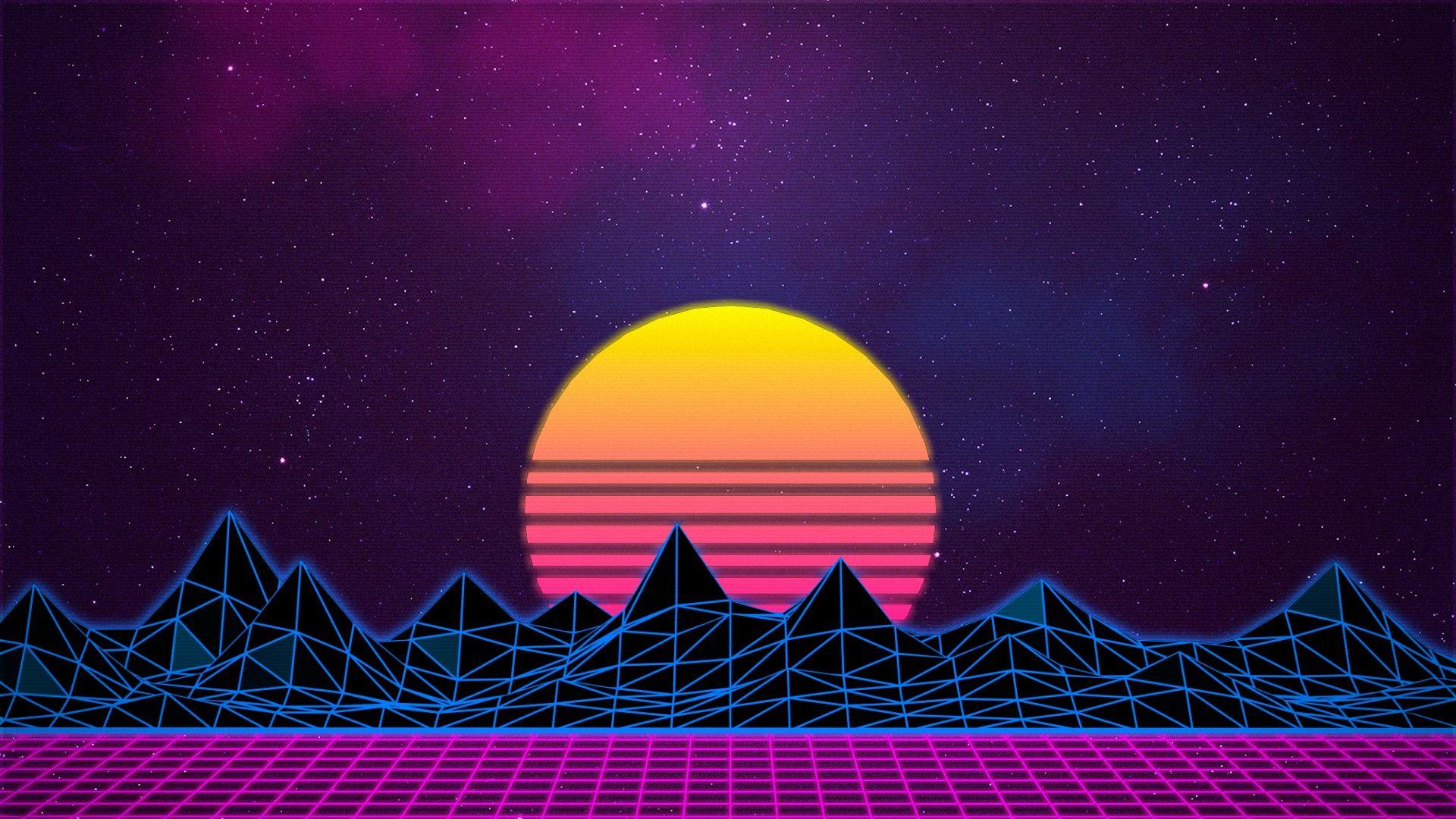 80s Neon Desktop Background