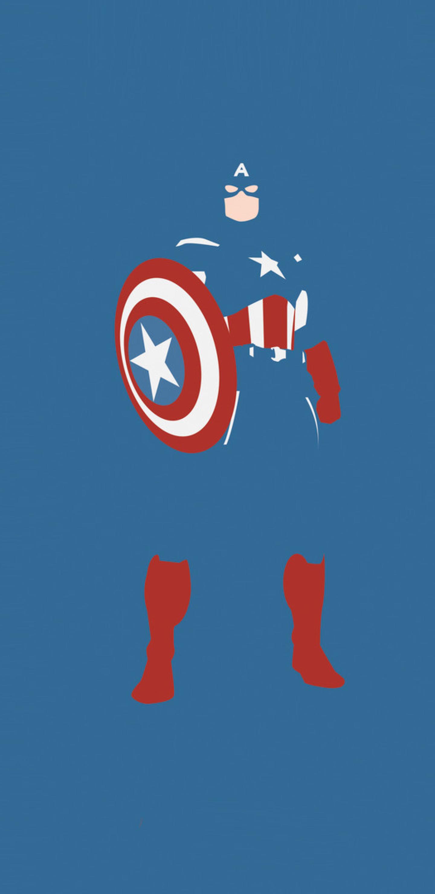 Captain America Marvel Comics Minimalism Samsung