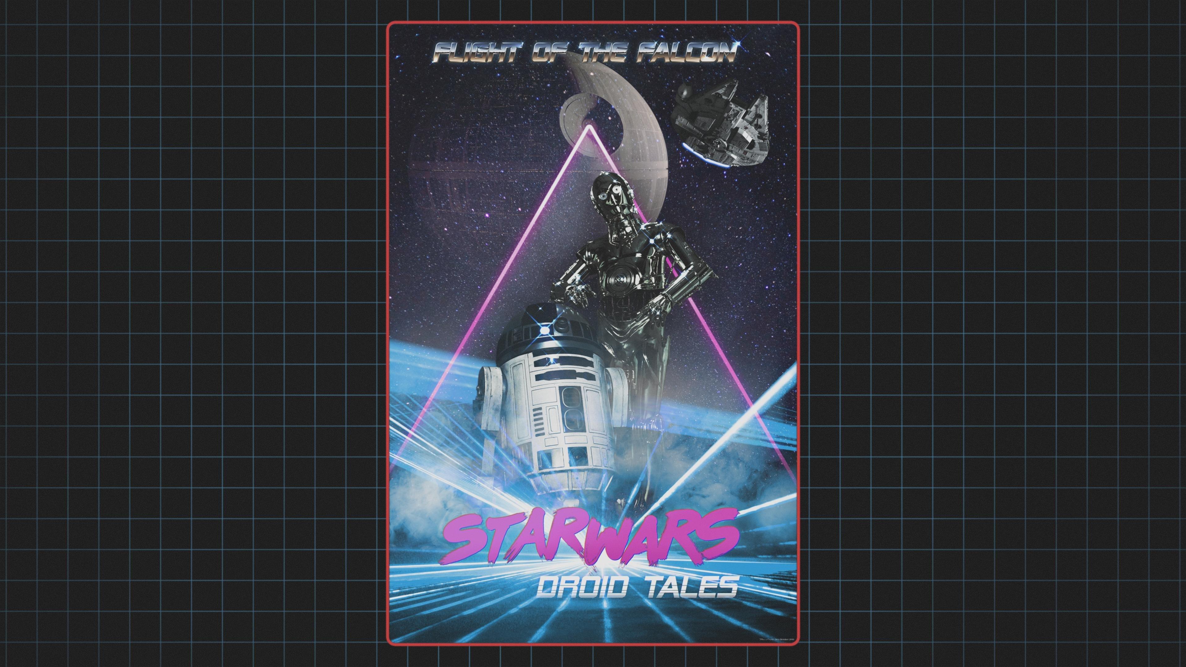 Retro Futuristic 80s Star Wars Poster Art [OC] [3840x2160