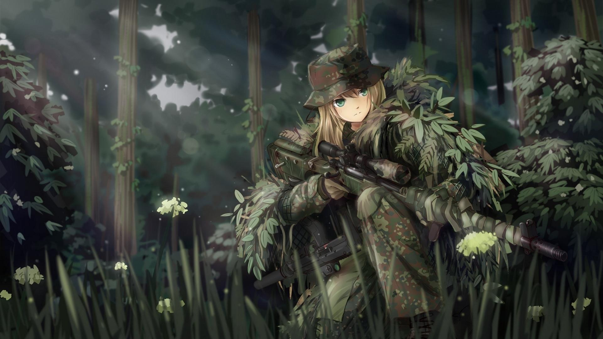 Desktop Wallpaper Snipers Soldiers military disguise 1920x1080