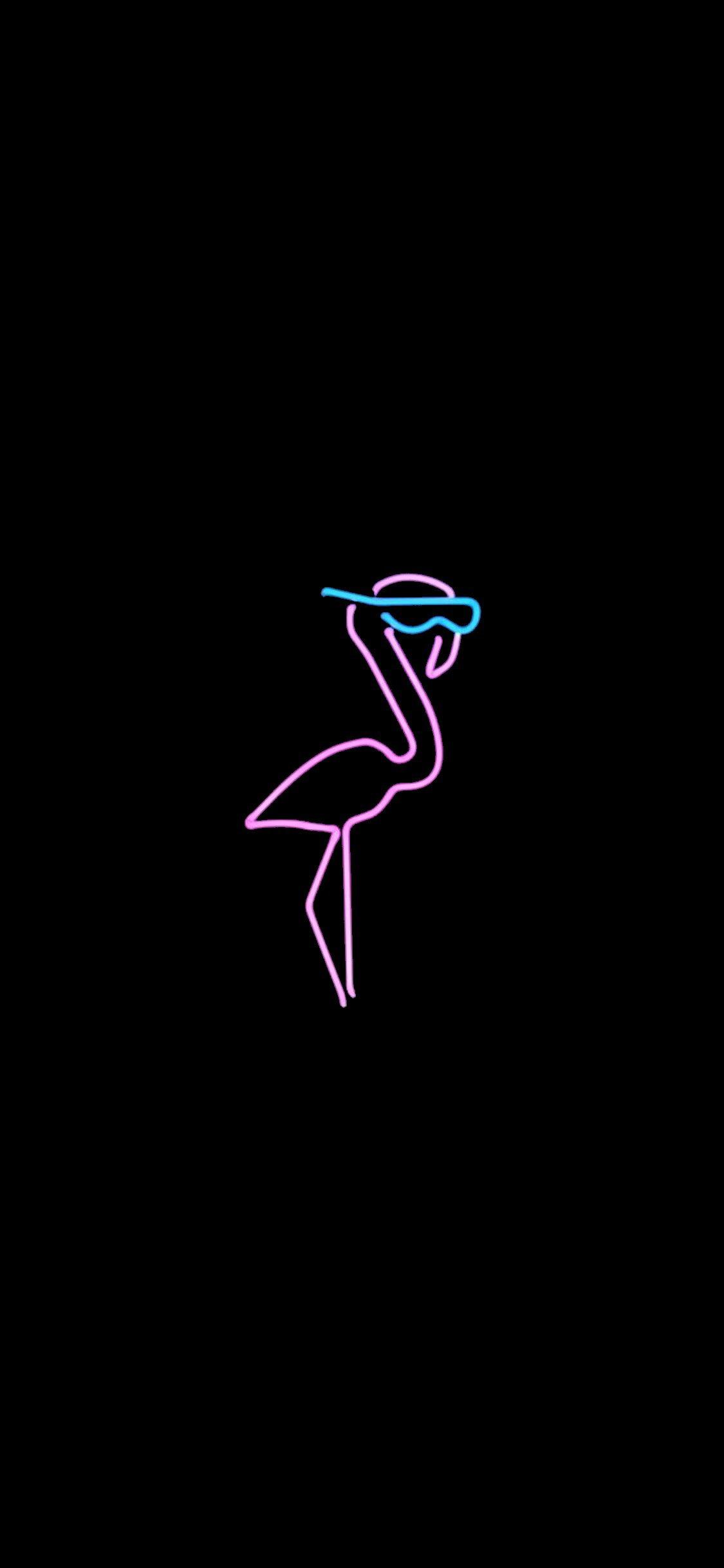 Neon Flamingo. iPhone X Wallpaper X Wallpaper HD
