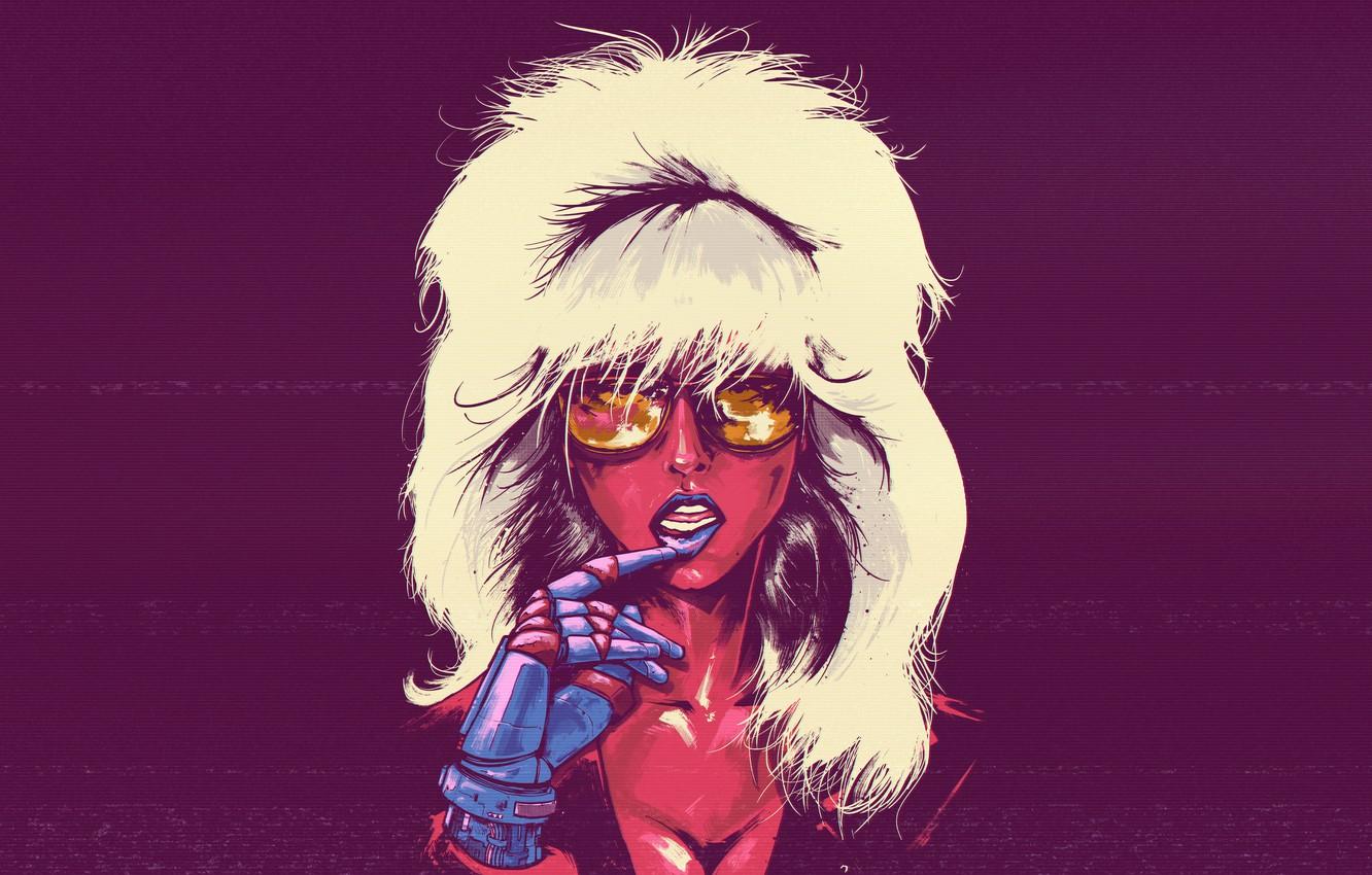 Wallpaper Girl, Minimalism, Music, Glasses, Style, Face, 80s, Style, Illustration, 80's, Synth, Retrowave, Synthwave