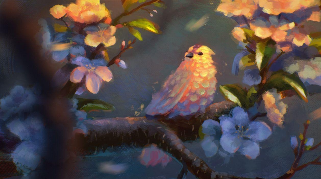 Animals artwork birds fantasy Art painting wallpaperx2505