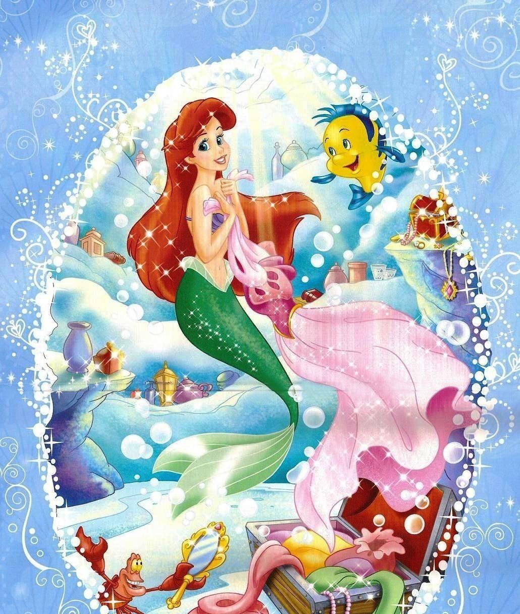 Ariel Flounder & Sebastian. Mermaid wallpaper, Disney