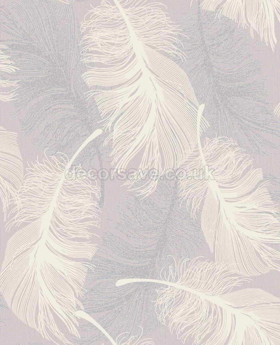 Coloroll M1072 Journey Lavender Feather Wallpaper, Wallpaper