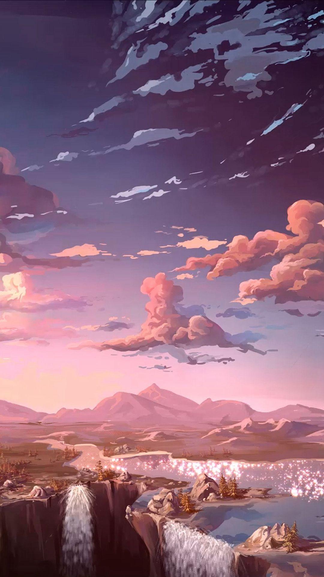 Nature Anime Art Sea #iPhone #wallpaper. Landscape