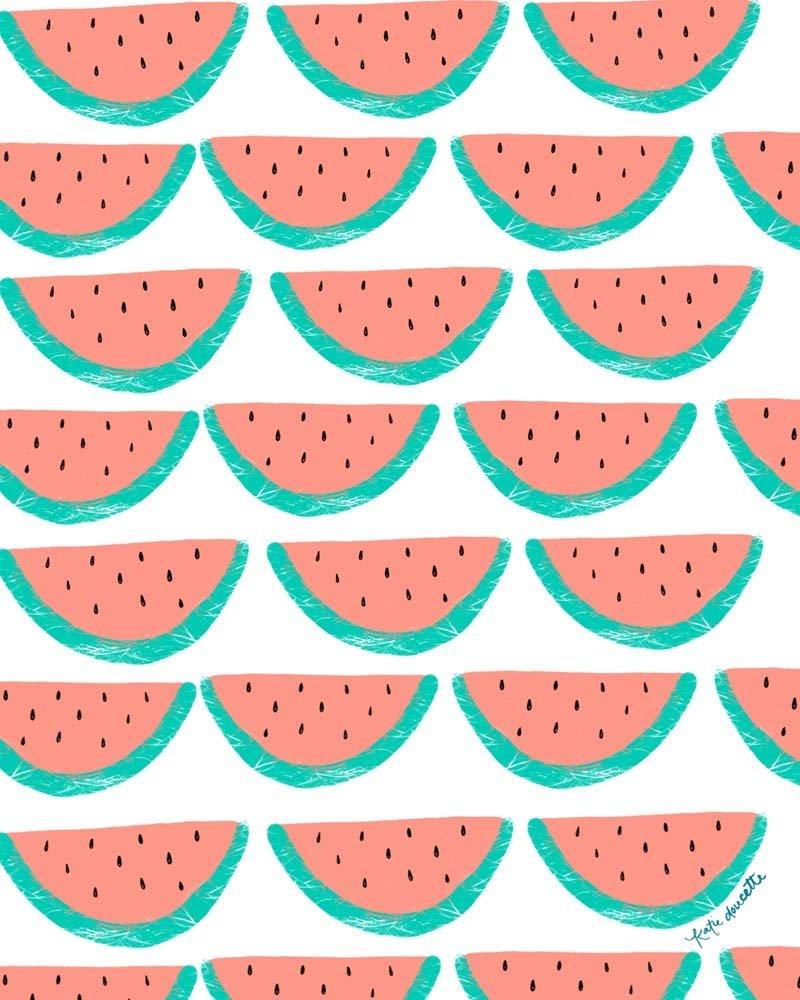 Watermelon Wallpaper by Katie Doucette Art Print