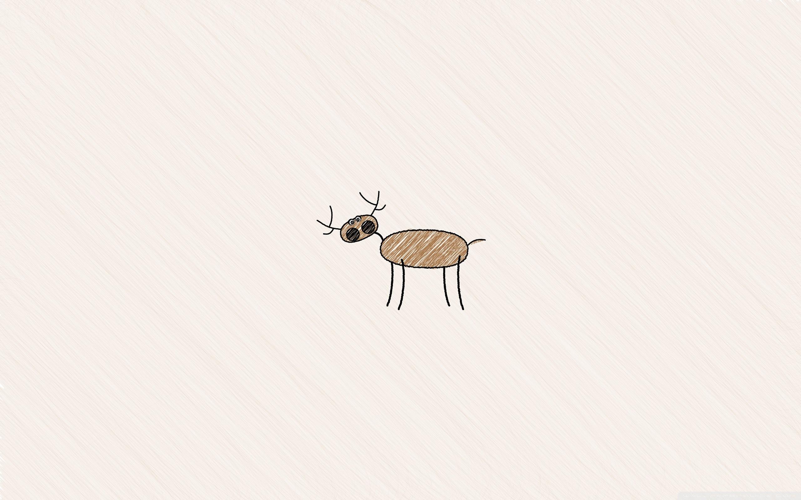 Funny Deer Drawing Ultra HD Desktop Background Wallpaper