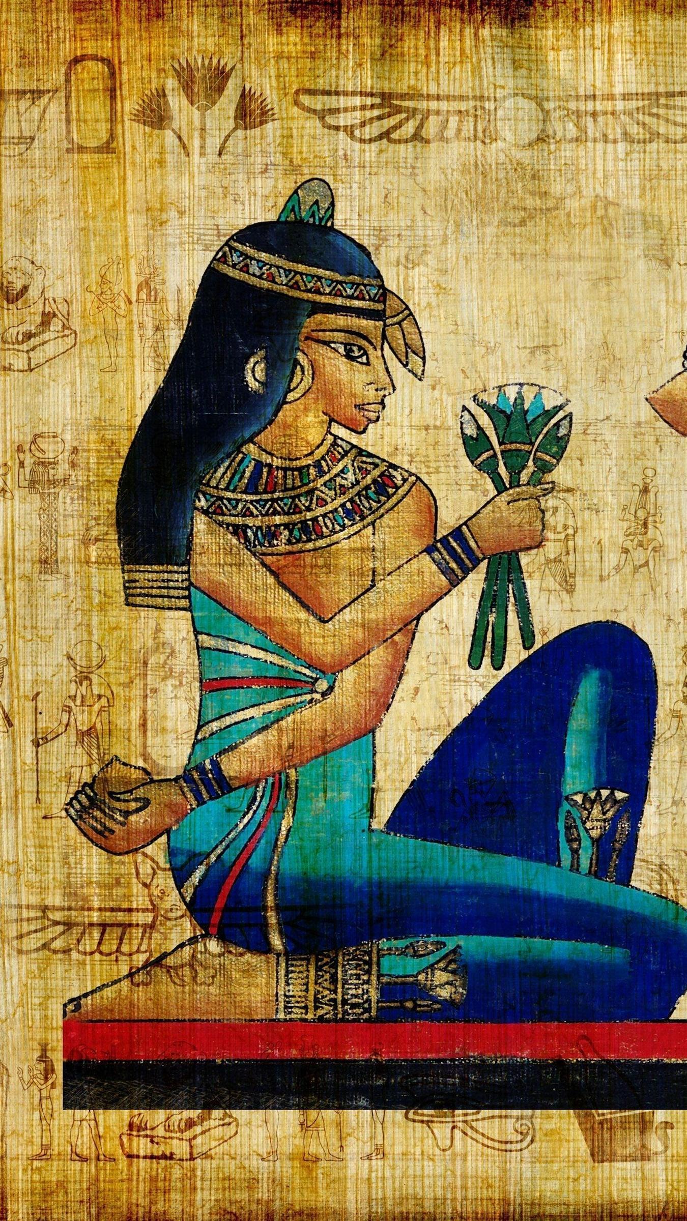 Download wallpaper 1350x2400 brunette, girl, ancient, egypt
