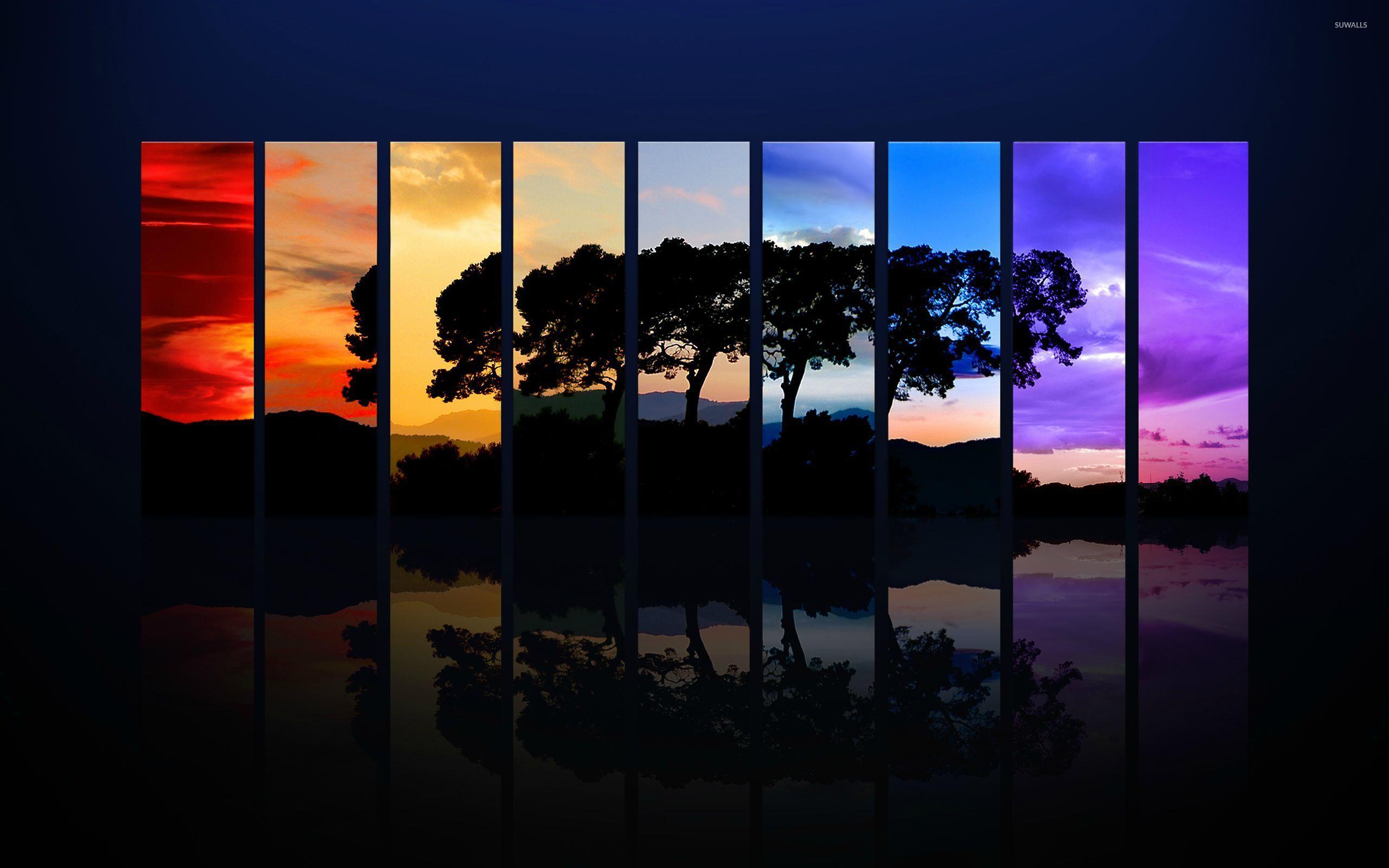 Different sunset shades wallpaper Art wallpaper