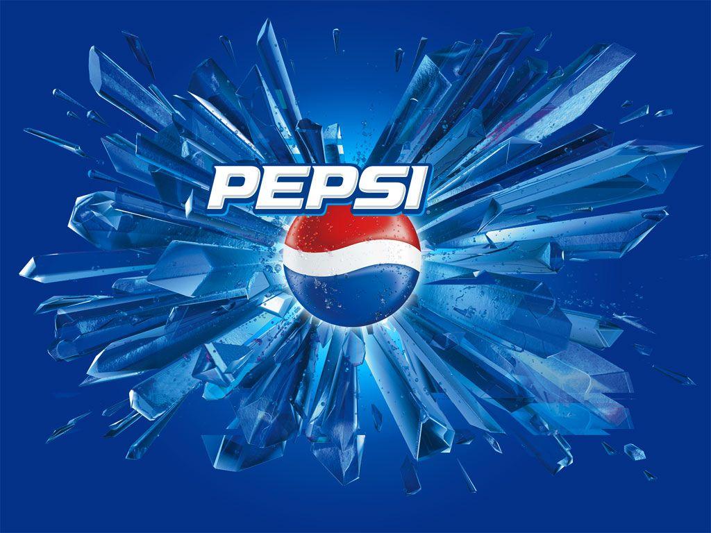 It contains the Pepsi logo in a splash of ice crystals set