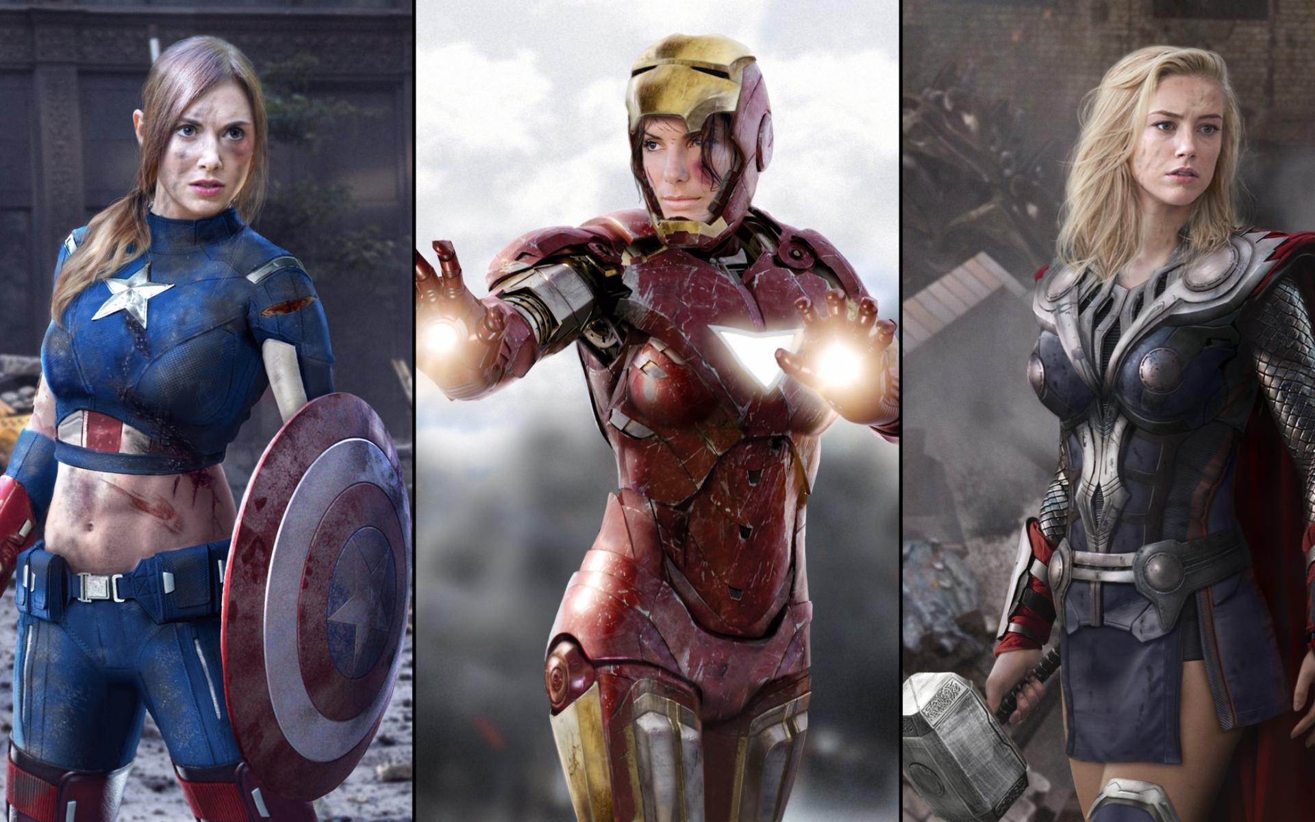 Captain America, Iron Man and Thor
